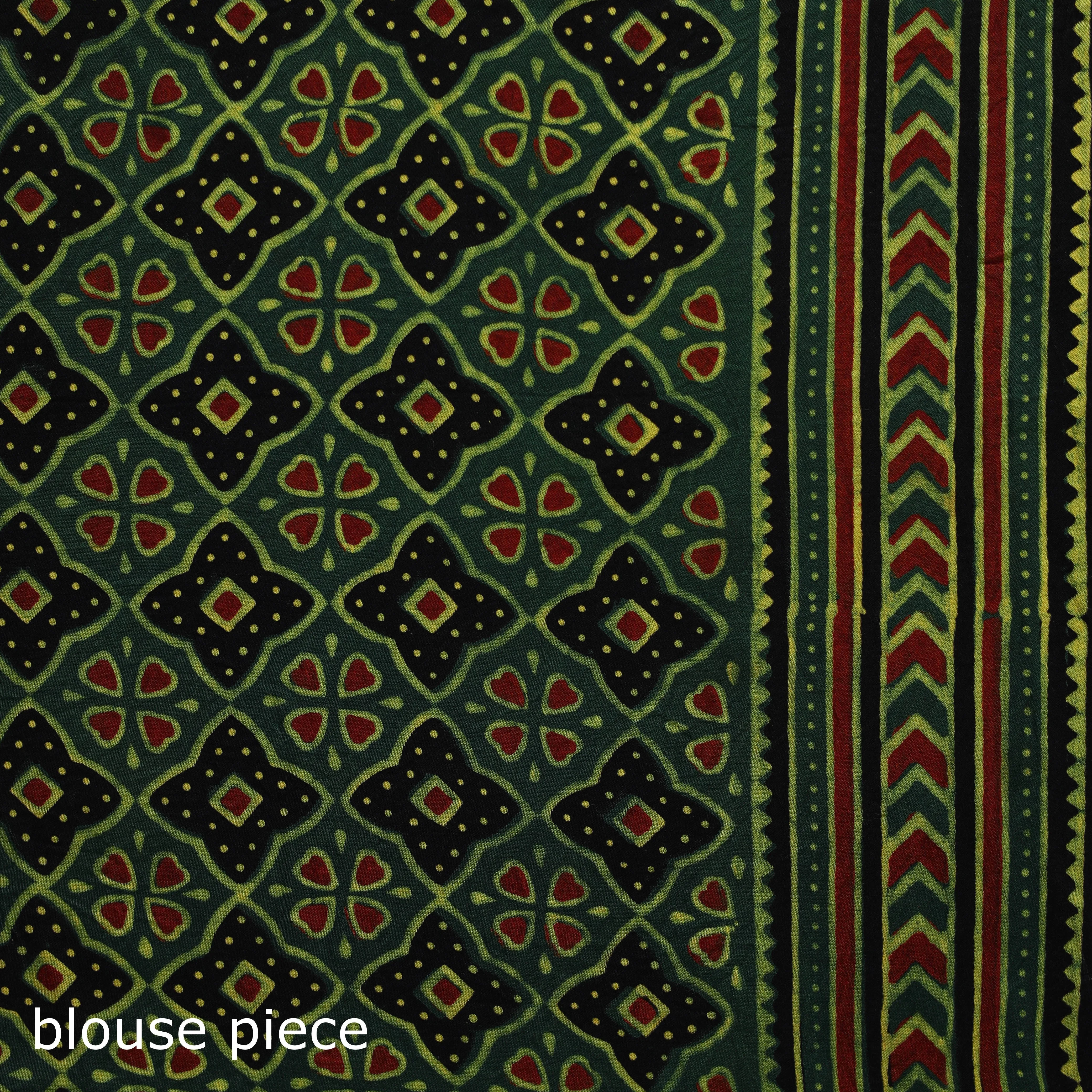 Natural Dyed Modal Silk Kutch Hand Block Print Ajrakh Saree 25 sold by Itokri product image thumbnail 5