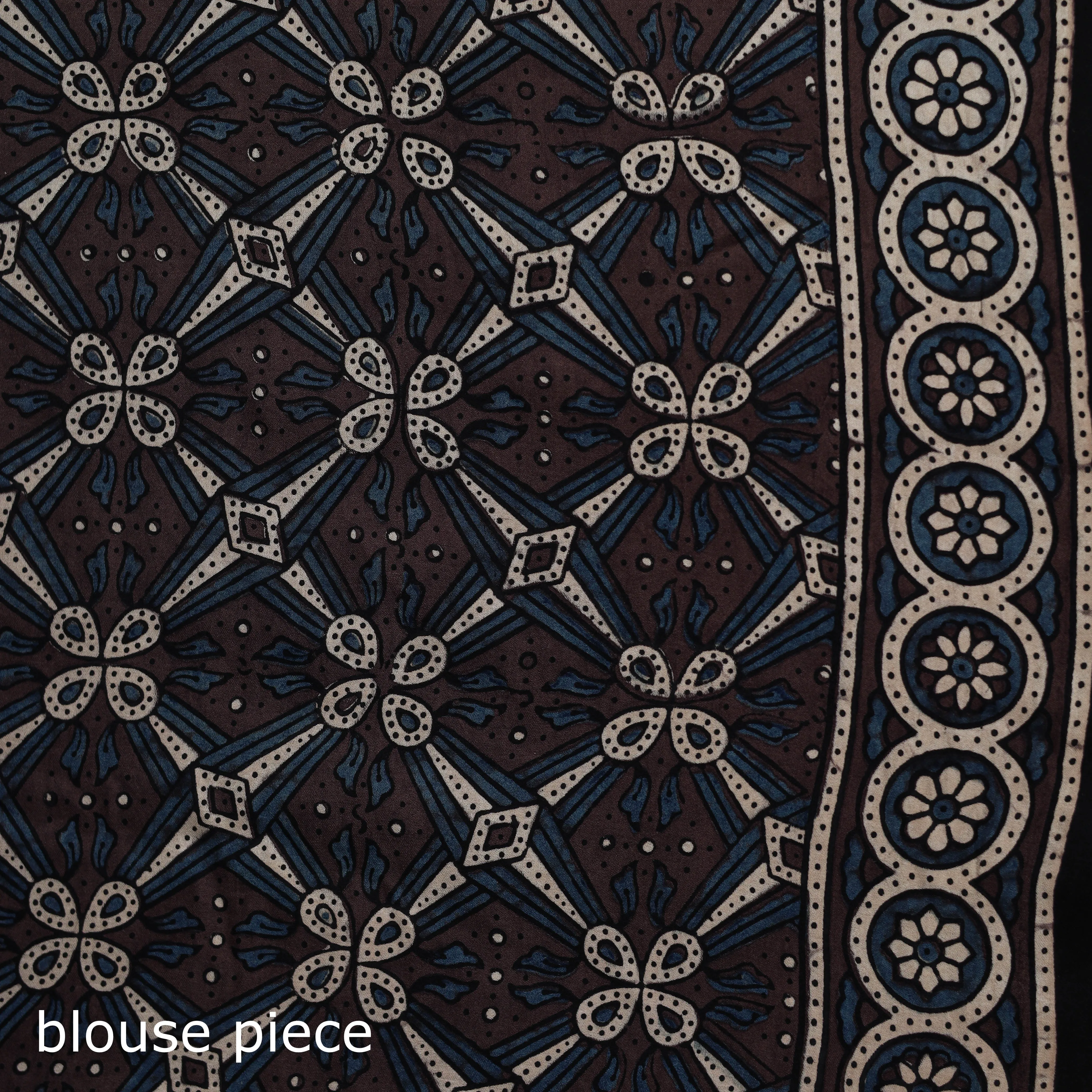 Brown - Natural Dyed Modal Silk Kutch Hand Block Print Ajrakh Saree 35 sold by Itokri product image thumbnail 5