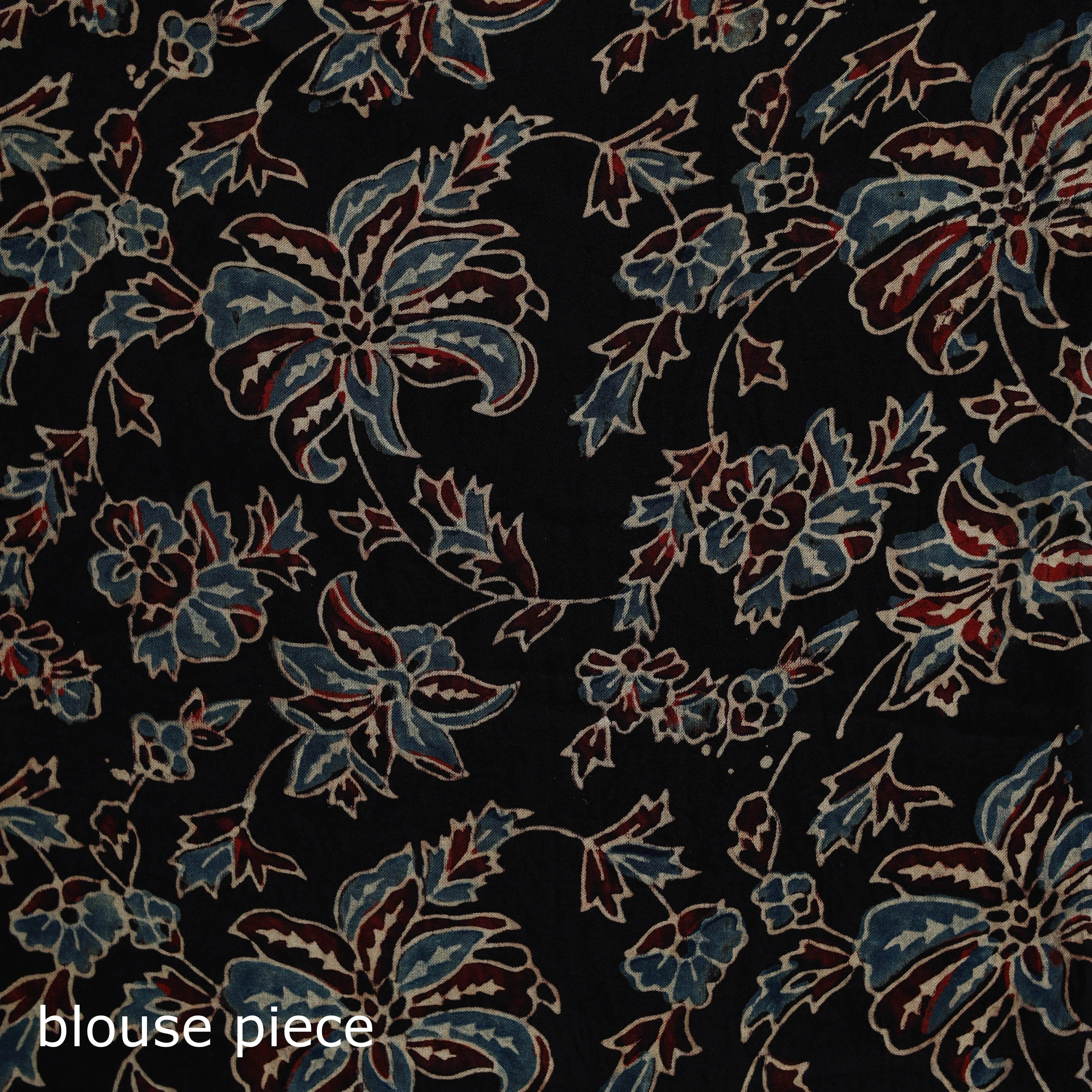 Black - Natural Dyed Modal Silk Kutch Hand Block Print Ajrakh Saree 36 sold by Itokri product image thumbnail 5