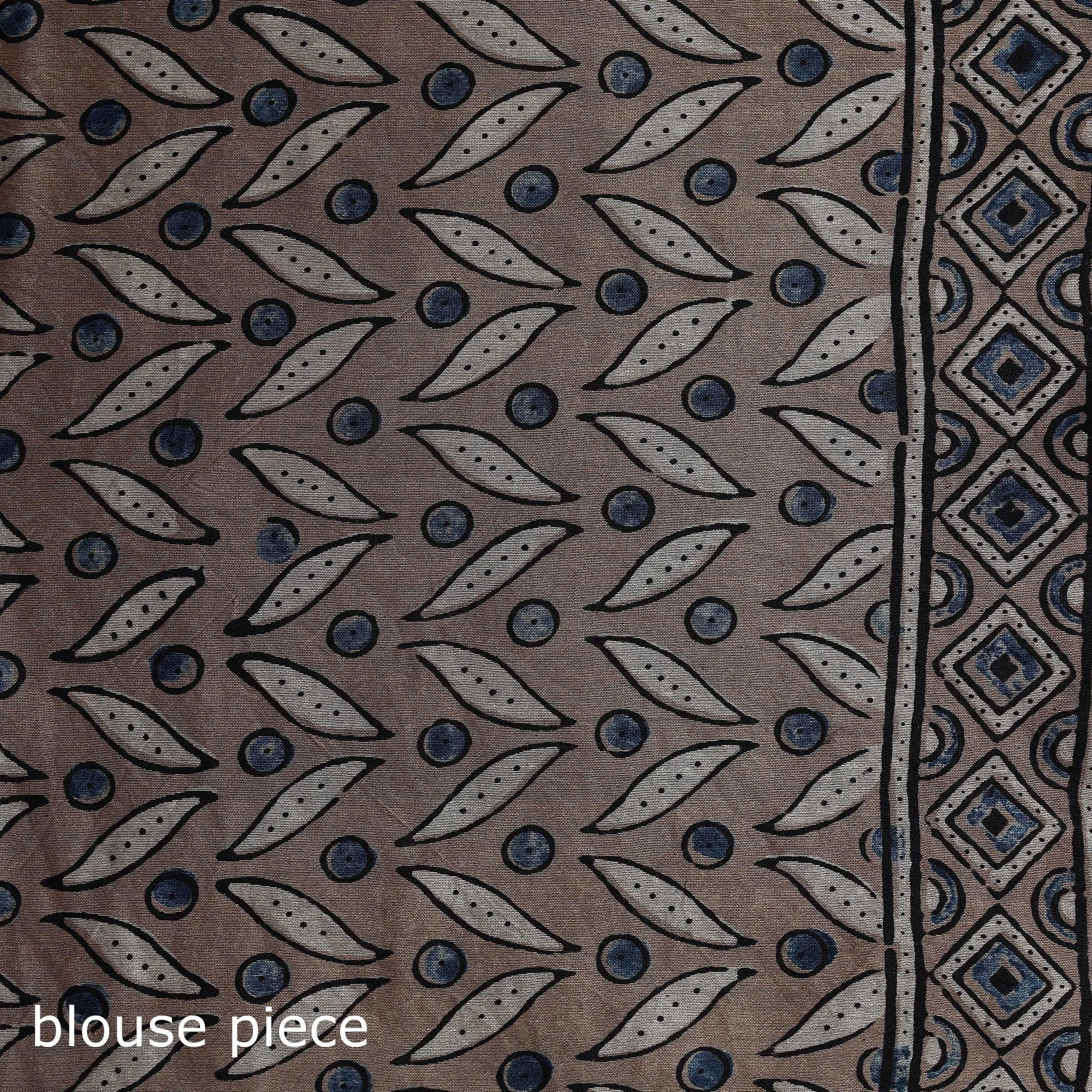 Peach - Hand Block Print Natural Dyed Chanderi Silk Ajrakh Saree 13 sold by Itokri product image thumbnail 5
