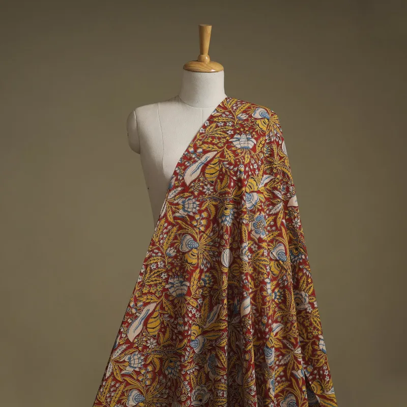 Red - Printed Cotton Kalamkari Fabric 07 made by Itokri