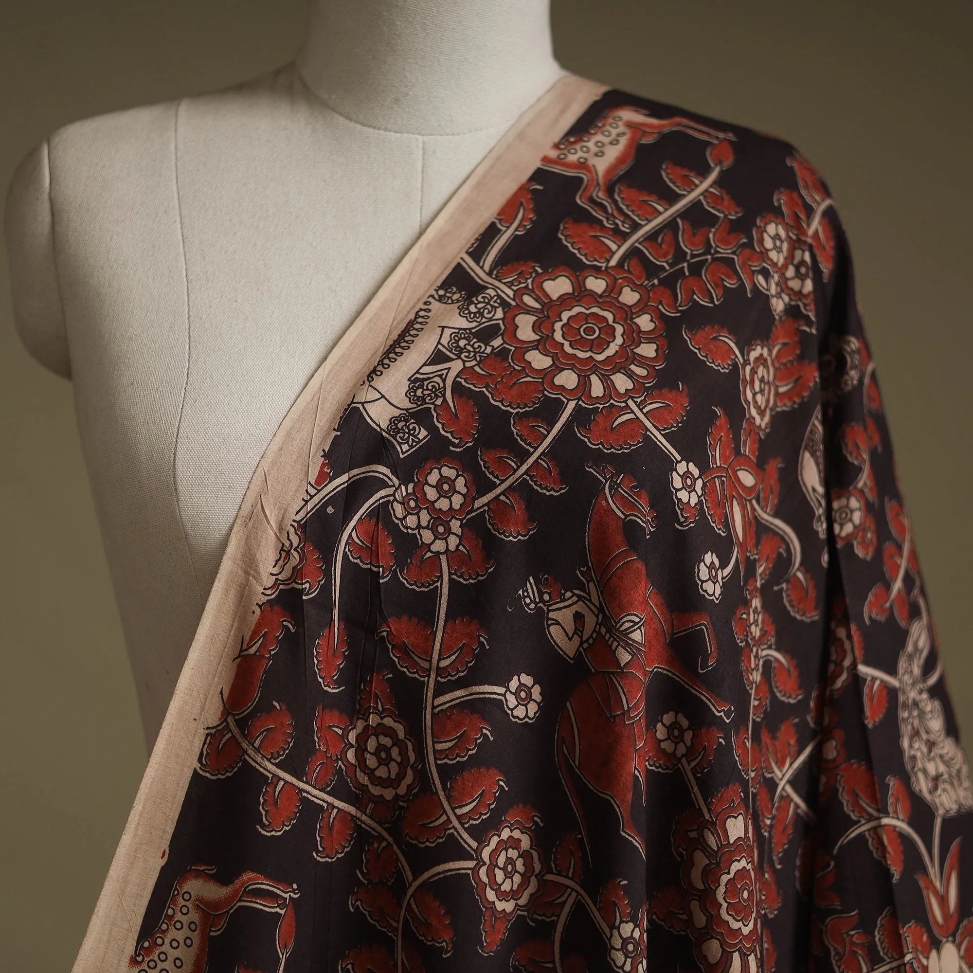 Black - Printed Cotton Kalamkari Fabric 10 sold by Itokri product image thumbnail 2