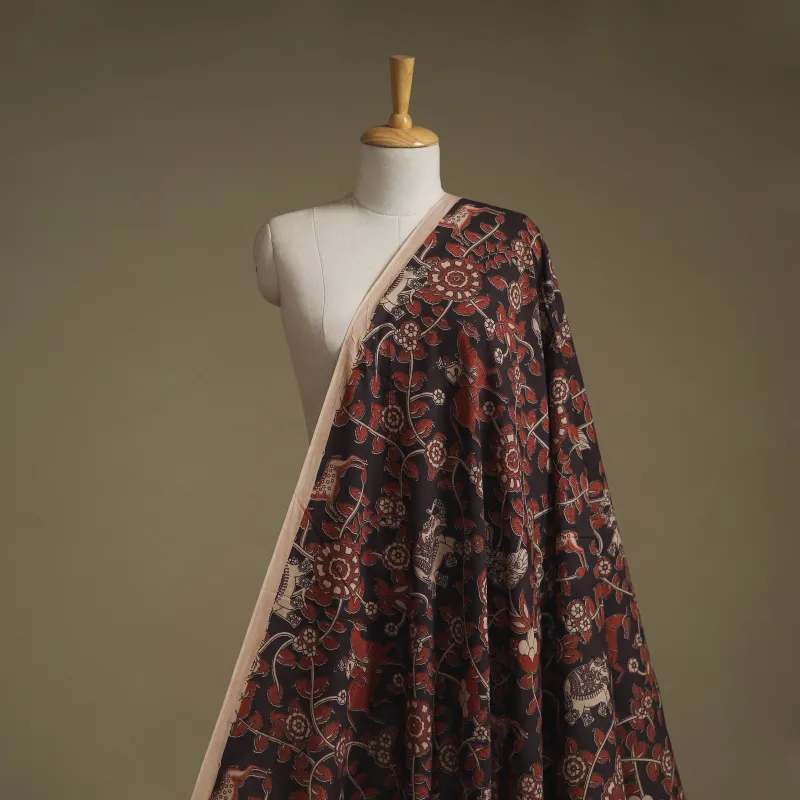 Black - Printed Cotton Kalamkari Fabric 10 made by Itokri