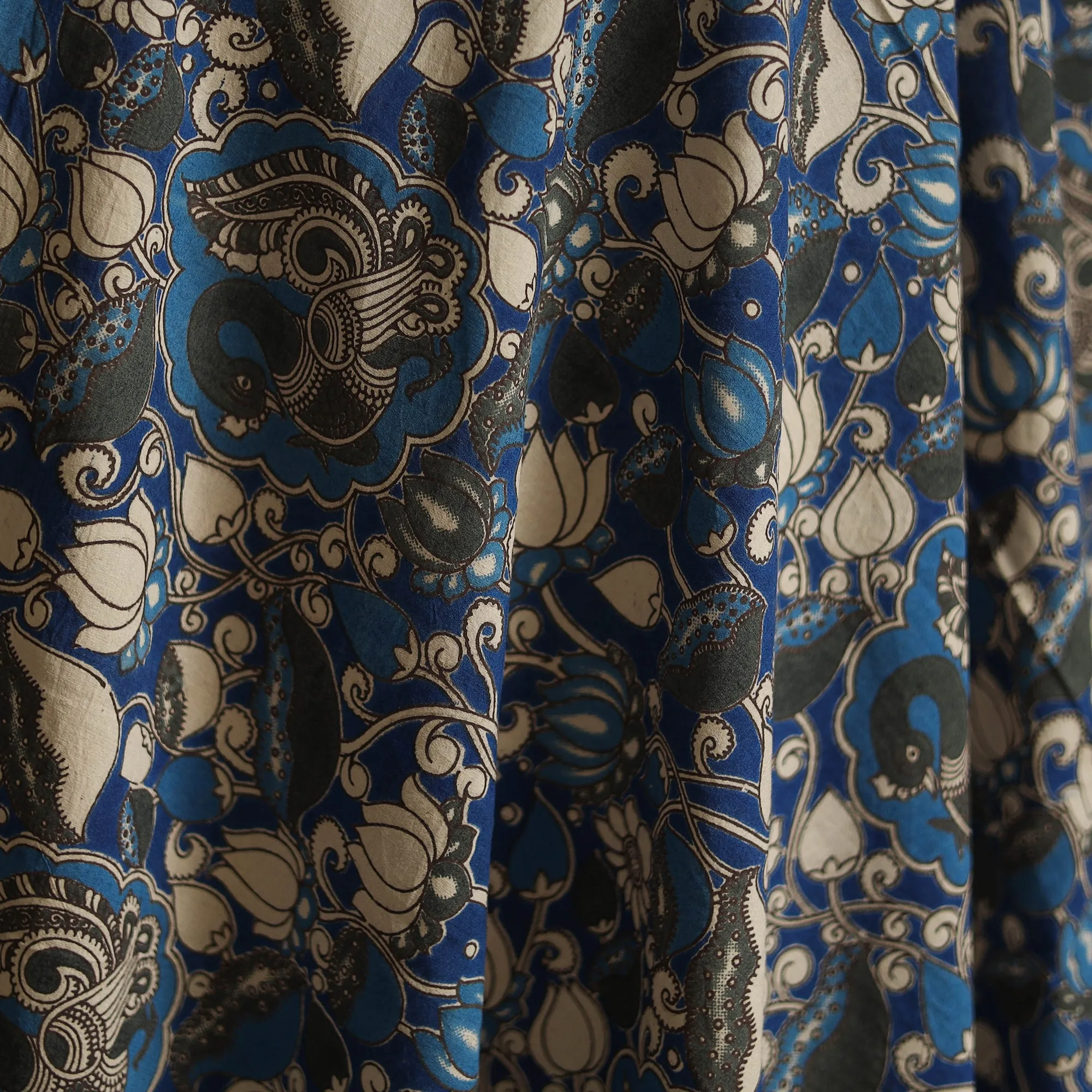 Blue - Printed Cotton Kalamkari Fabric 17 sold by Itokri product image thumbnail 3