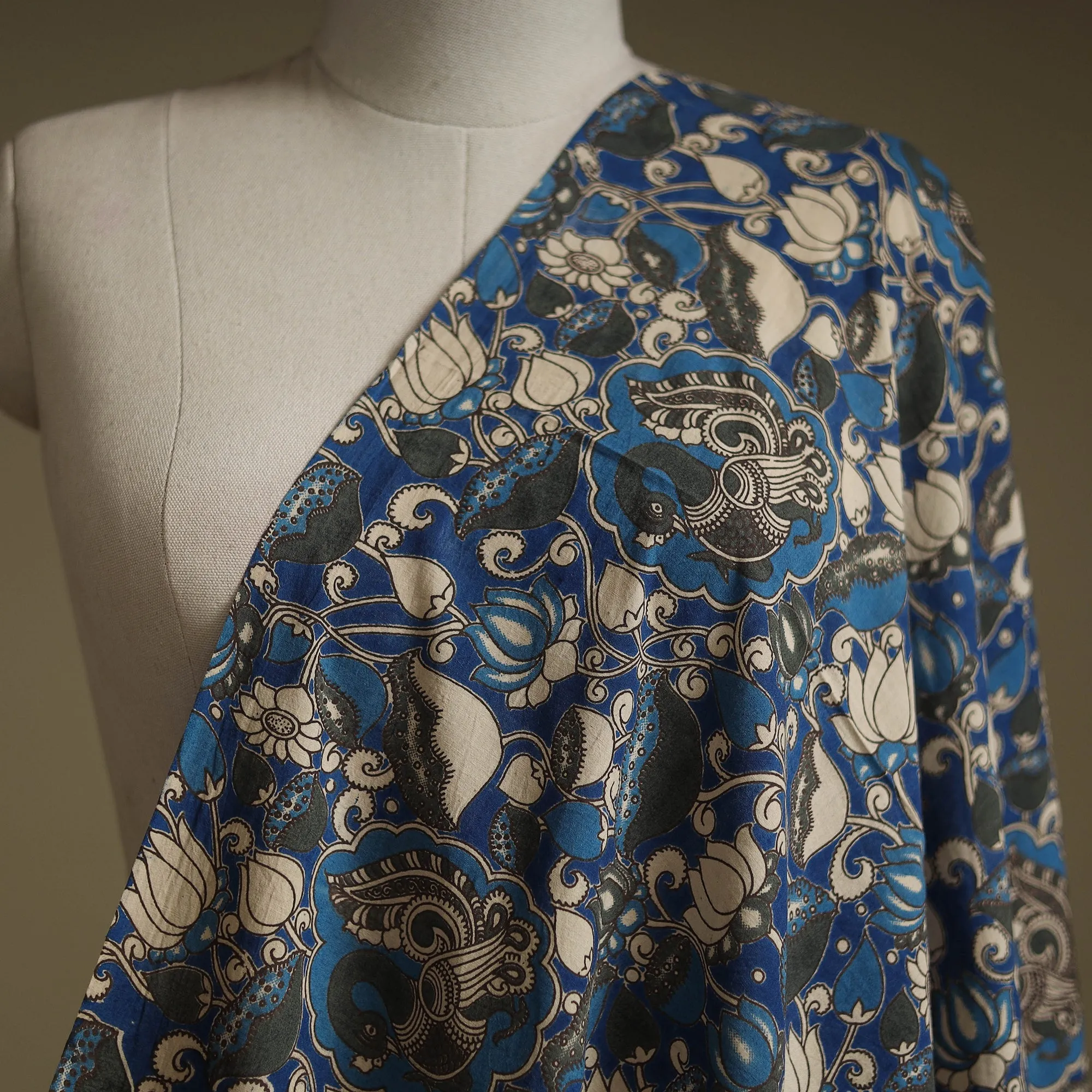Blue - Printed Cotton Kalamkari Fabric 17 sold by Itokri product image thumbnail 2