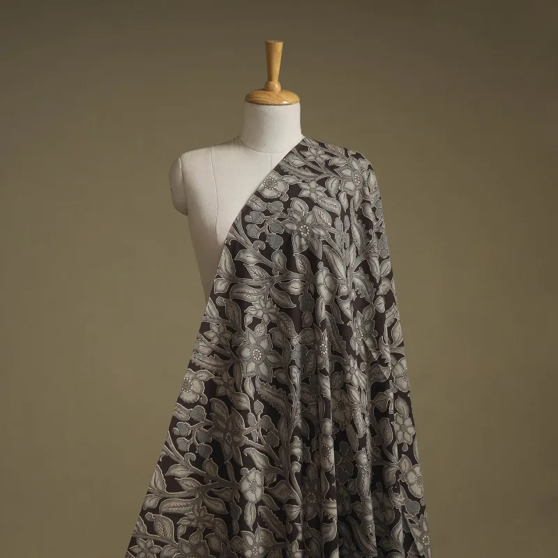Black - Printed Cotton Kalamkari Fabric 21 made by Itokri