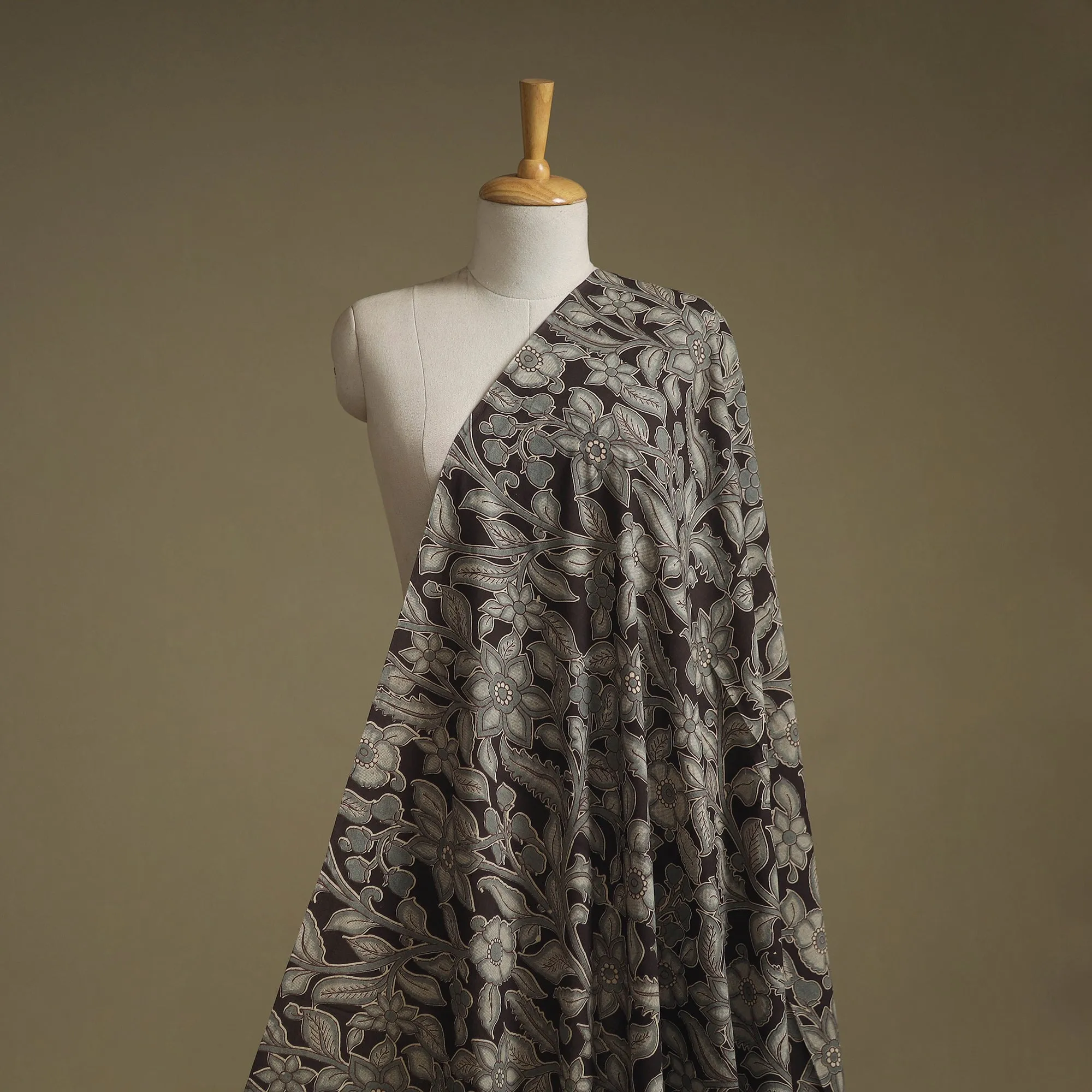 Black - Printed Cotton Kalamkari Fabric 21 sold by Itokri