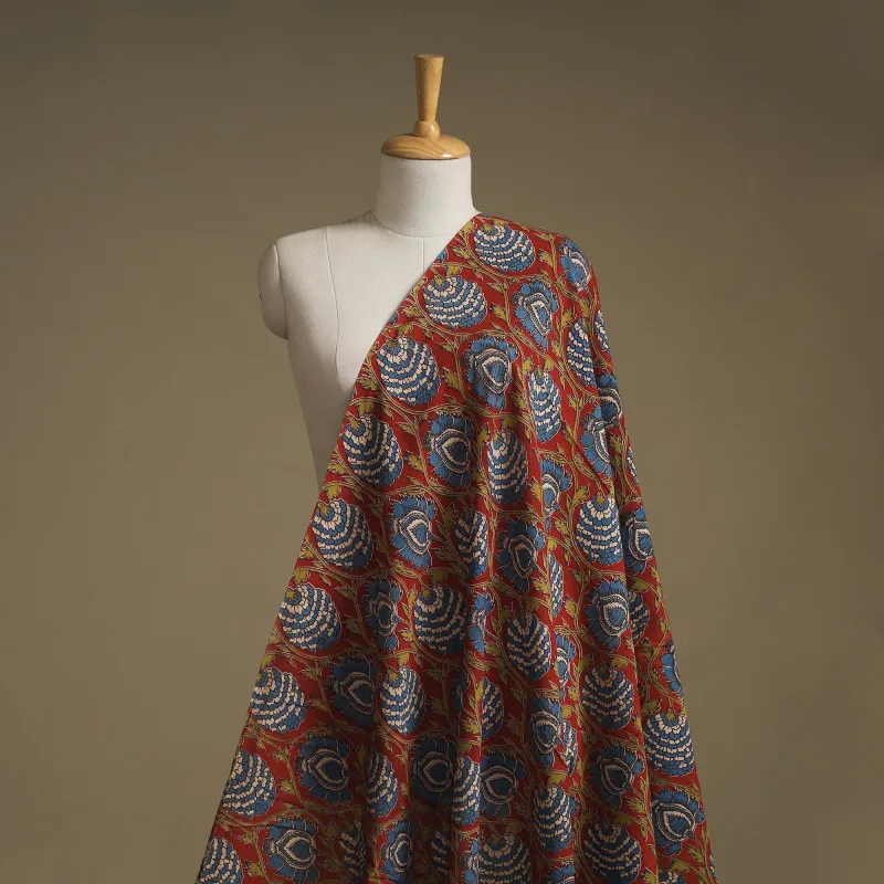Red - Printed Cotton Kalamkari Fabric 26 made by Itokri