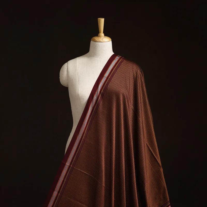 Brown - Karnataka Weave Cotton Khun Fabric 37 made by Itokri