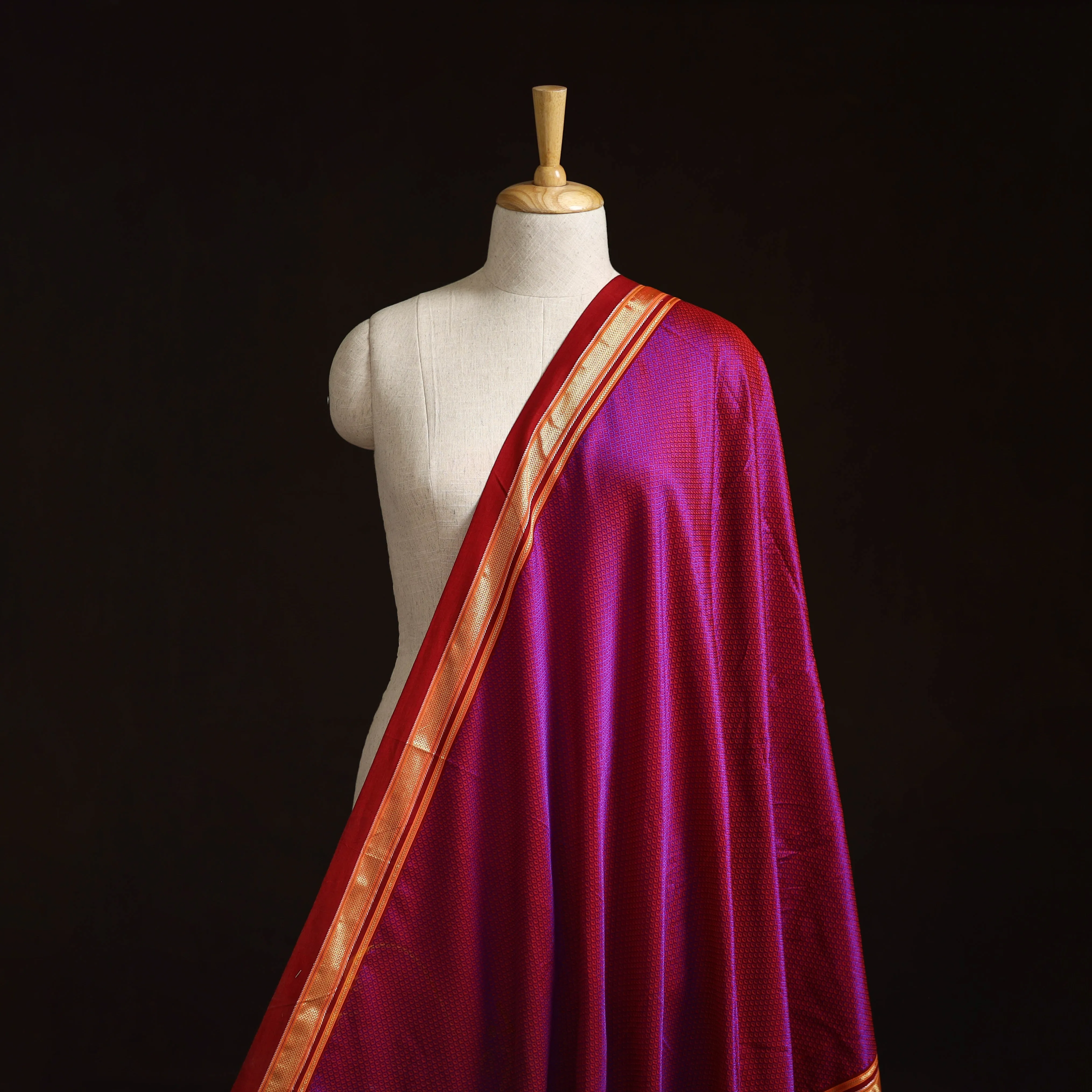 Purple - Karnataka Weave Cotton Khun Fabric 36 sold by Itokri