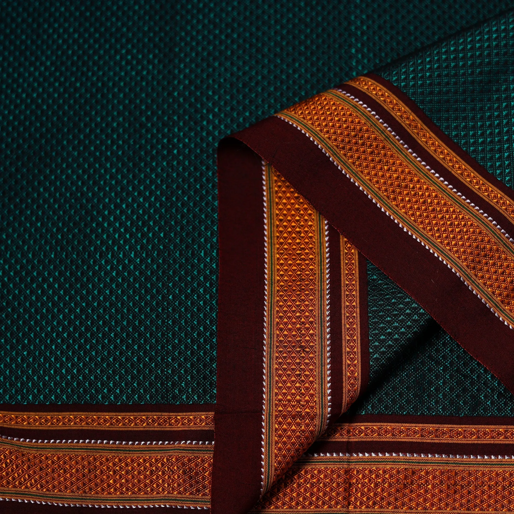 Green - Karnataka Weave Cotton Khun Fabric 41 sold by Itokri product image thumbnail 3