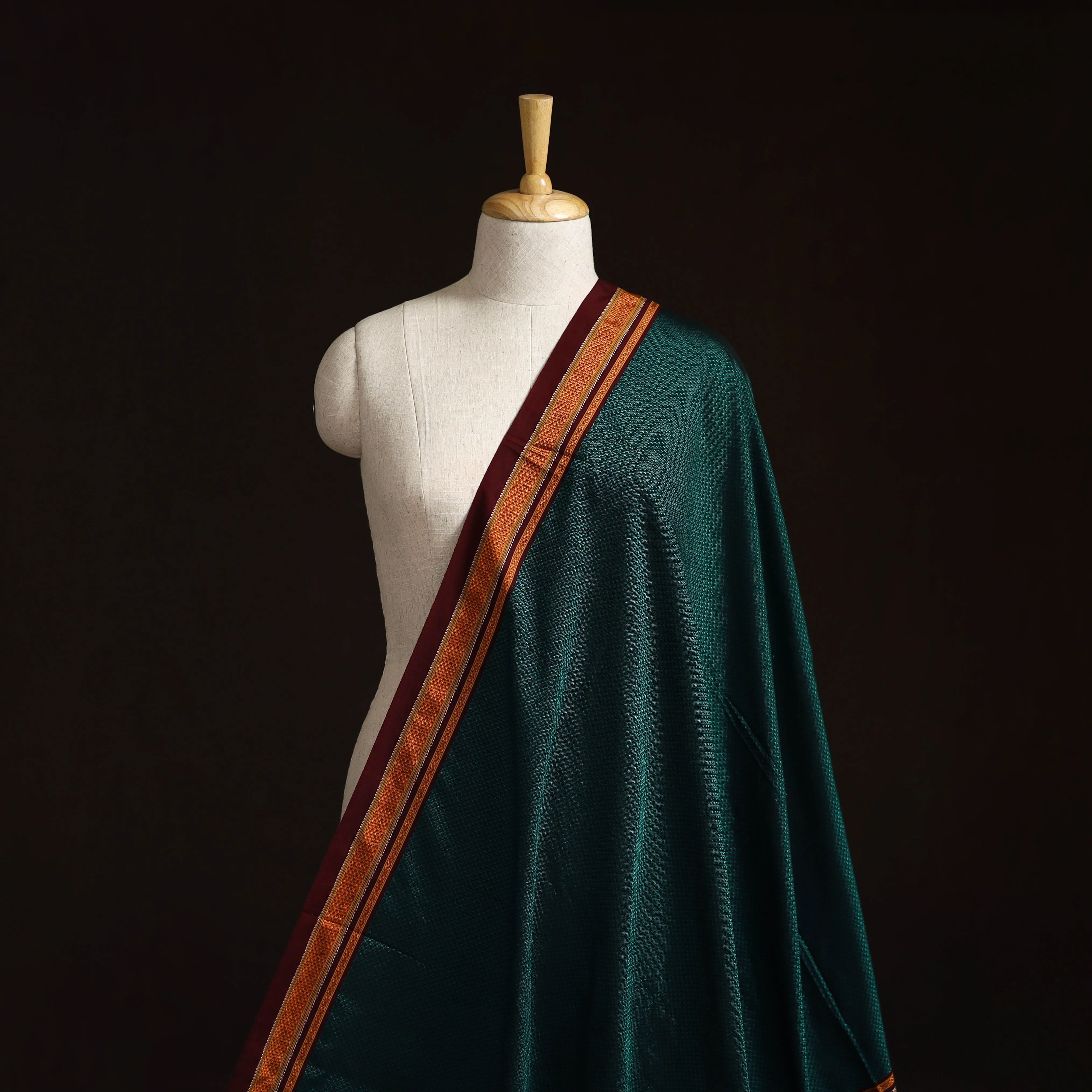 Green - Karnataka Weave Cotton Khun Fabric 41 sold by Itokri