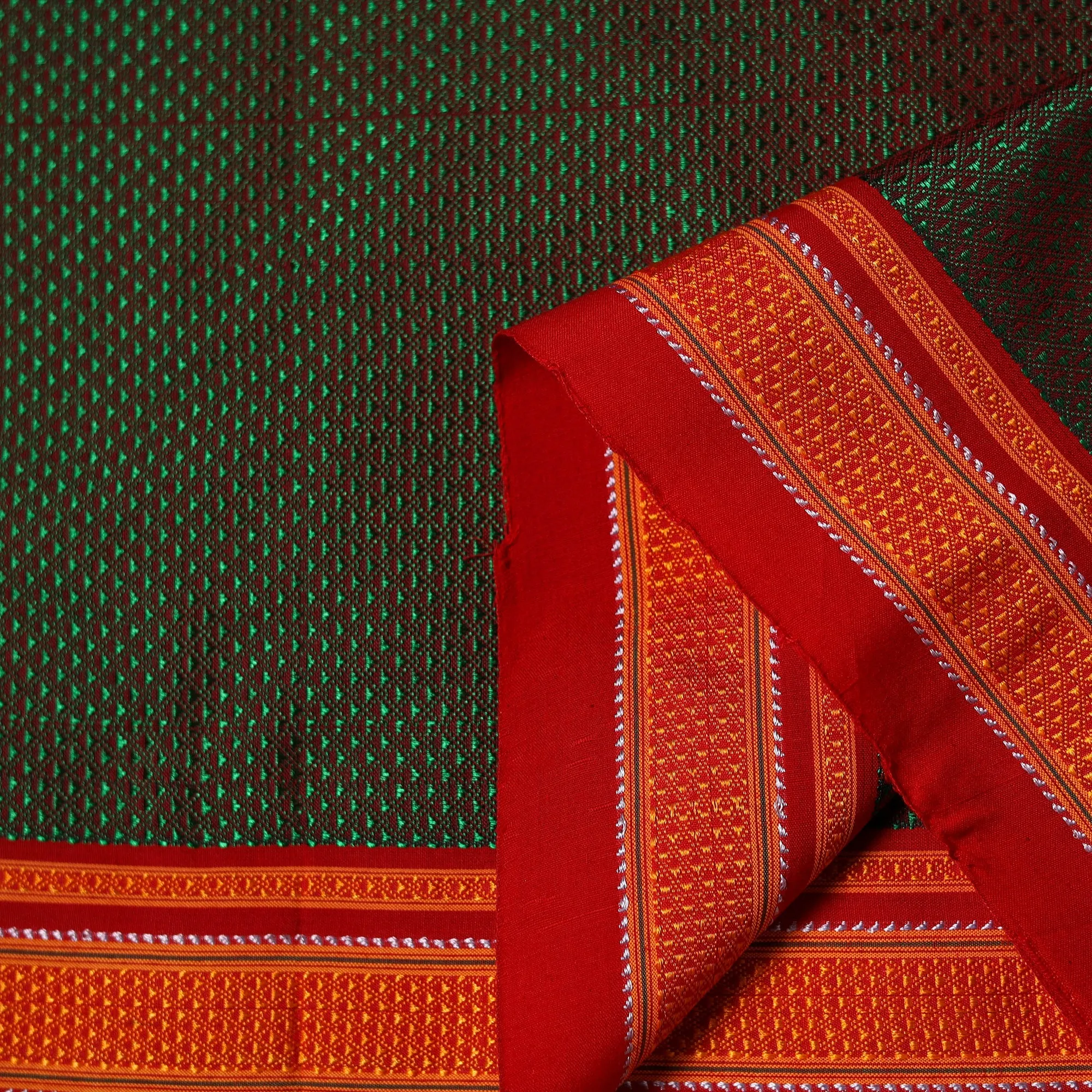 Green - Karnataka Weave Cotton Khun Fabric 18 sold by Itokri product image thumbnail 3