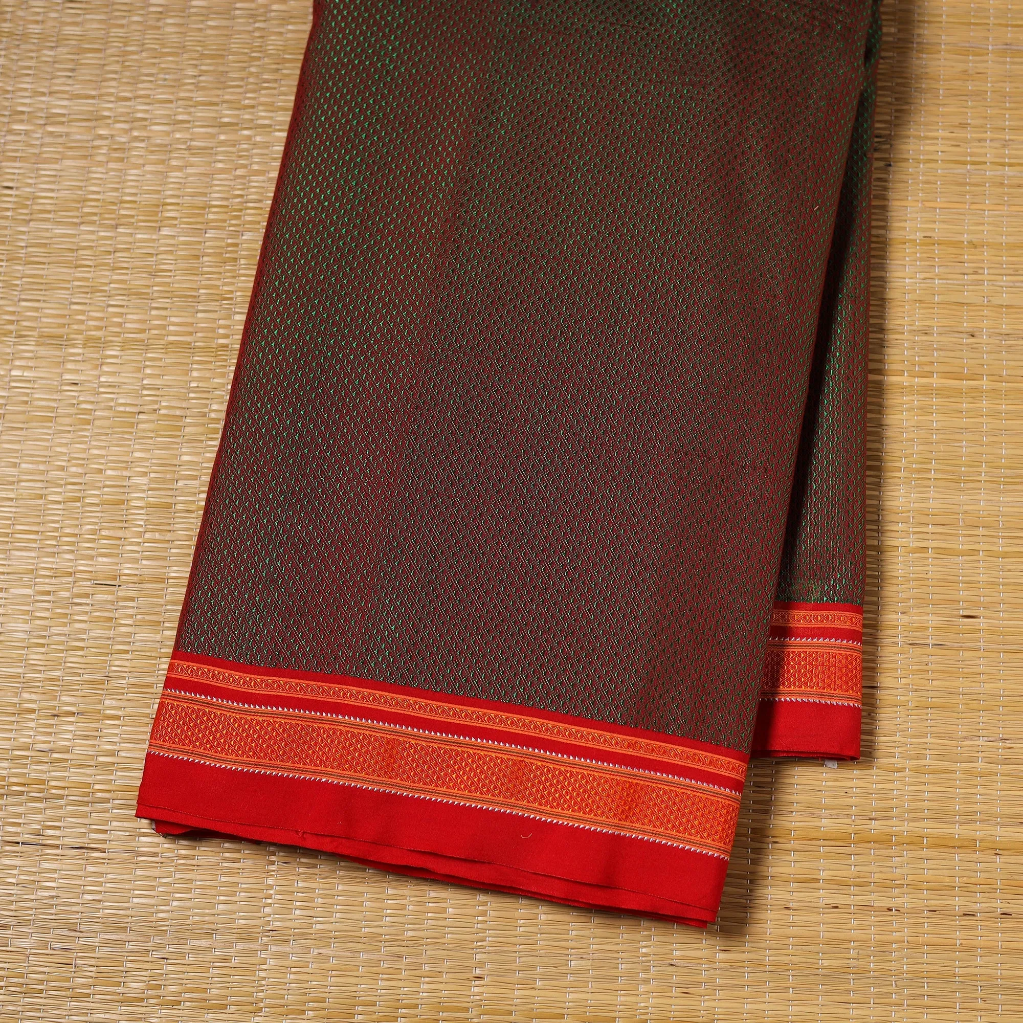 Green - Karnataka Weave Cotton Khun Fabric 18 sold by Itokri product image thumbnail 2