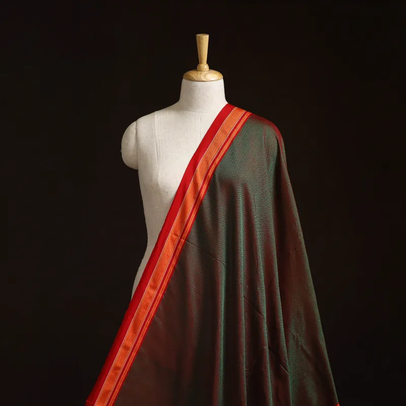 Green - Karnataka Weave Cotton Khun Fabric 18 made by Itokri
