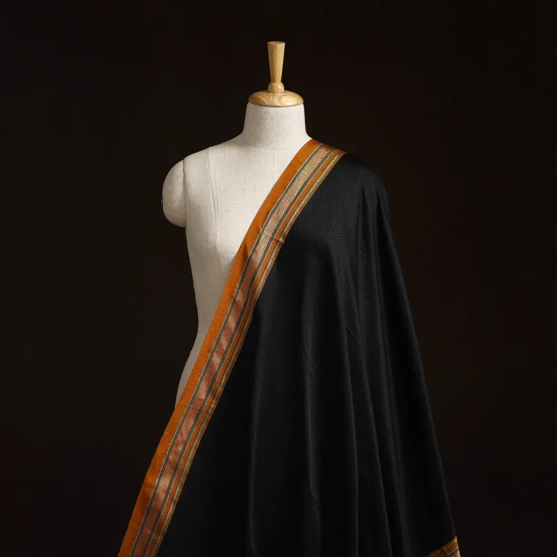 Black - Karnataka Weave Cotton Khun Fabric 21 made by Itokri