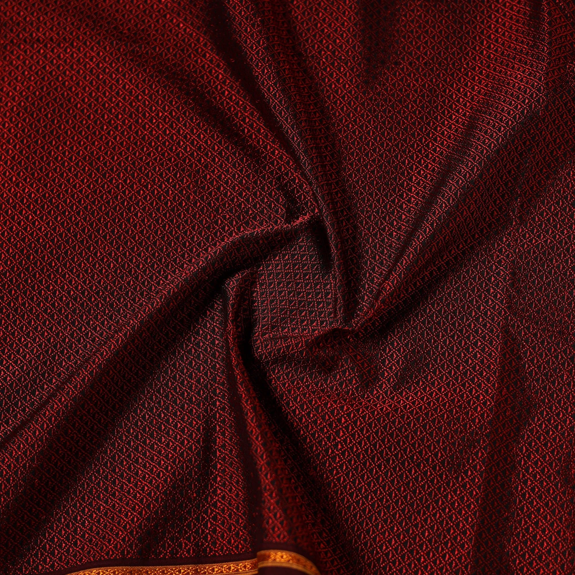 Red - Karnataka Weave Cotton Khun Fabric 28 sold by Itokri product image thumbnail 4