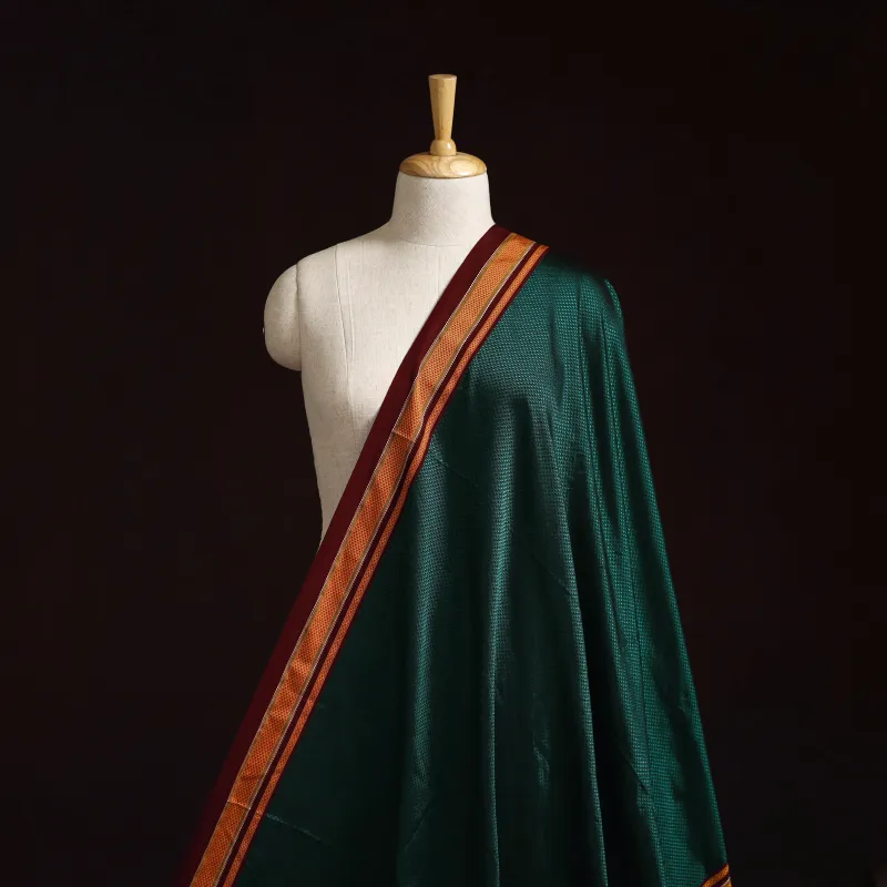 Green - Karnataka Weave Cotton Khun Fabric 25 made by Itokri