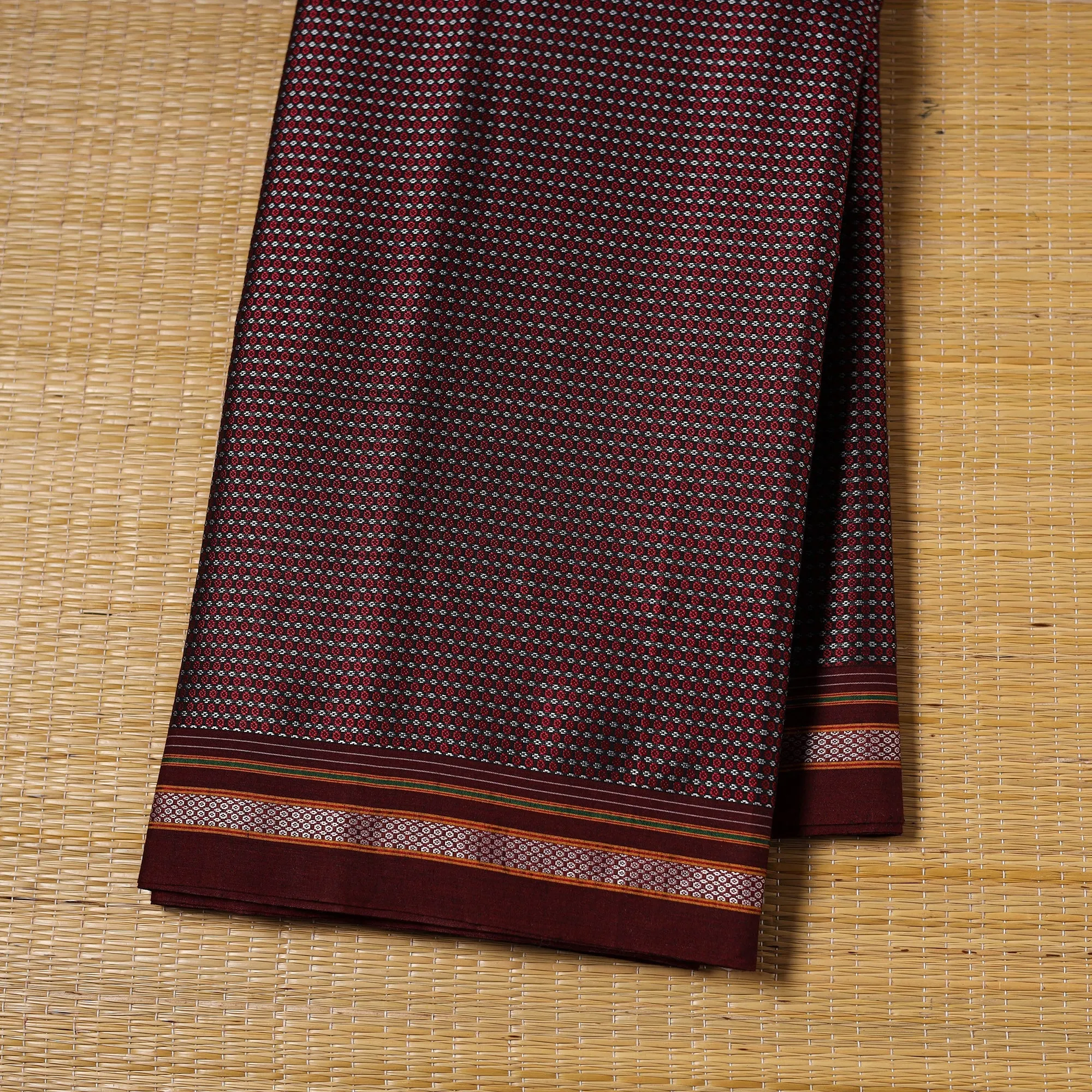 Maroon - Karnataka Weave Cotton Khun Fabric 32 sold by Itokri product image thumbnail 2