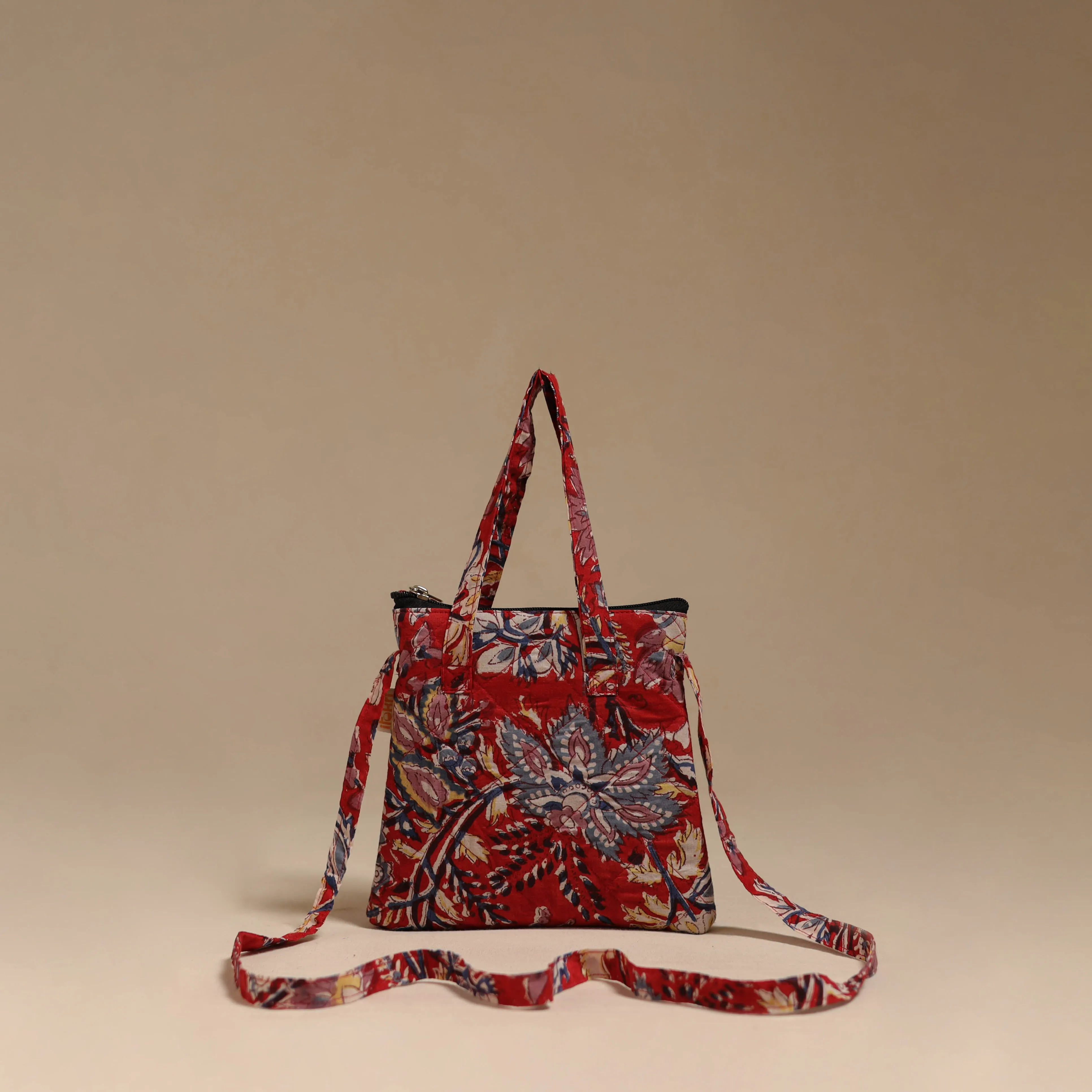Red - Handcrafted Quilted Sling Bag 17 sold by Itokri
