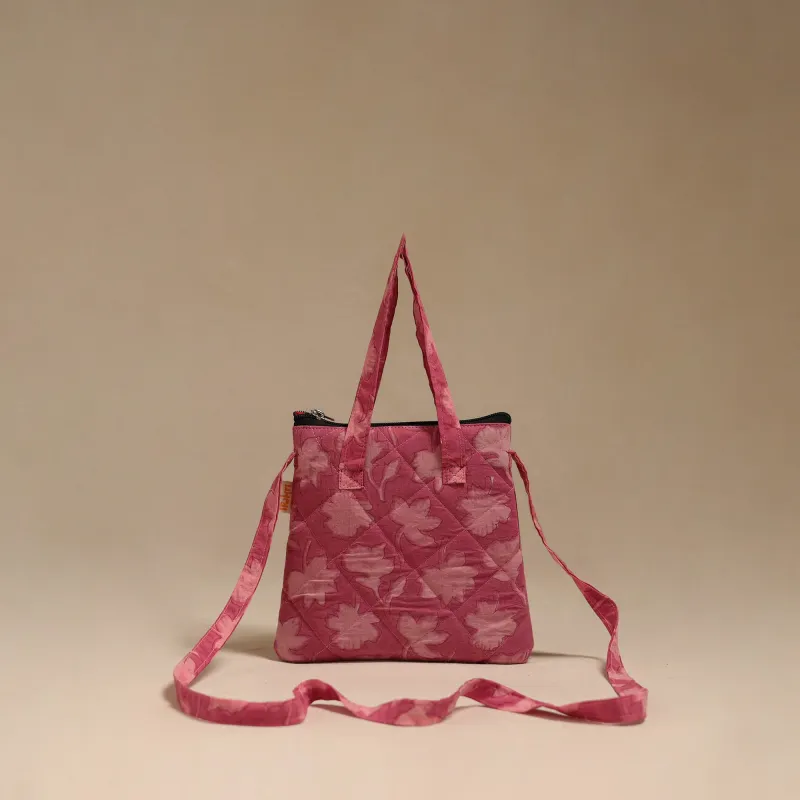 Pink - Handcrafted Quilted Sling Bag 16 made by Itokri