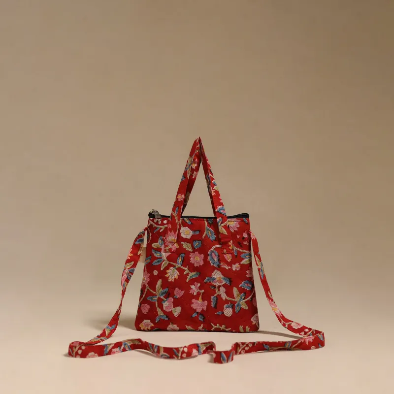 Red - Handcrafted Quilted Sling Bag 15 made by Itokri