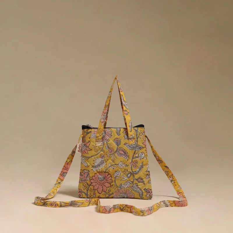 Yellow - Handcrafted Quilted Sling Bag 01 made by Itokri