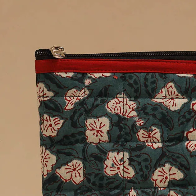 Green - Handmade Quilted Utility Pouch 04 sold by Itokri product image thumbnail 3