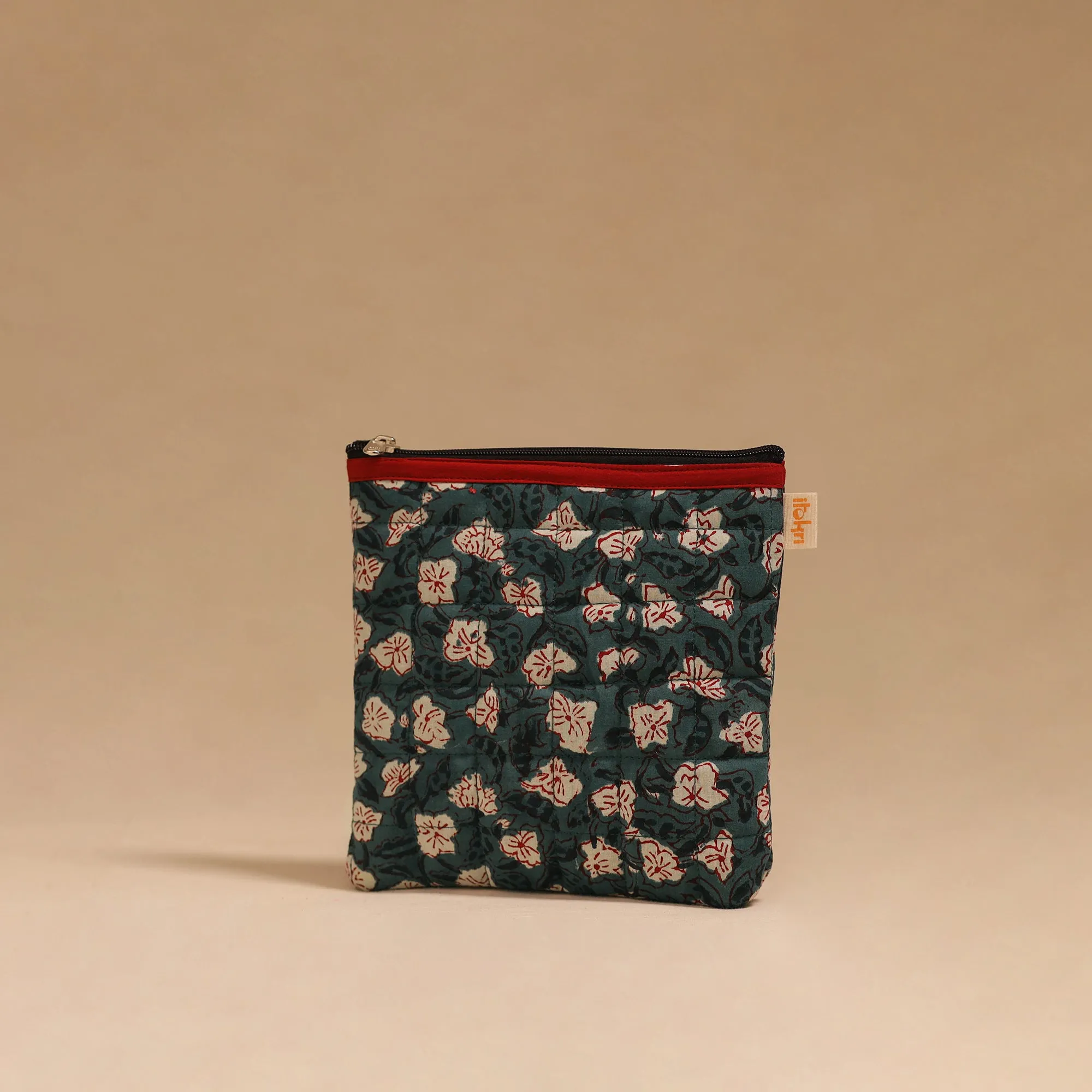 Green - Handmade Quilted Utility Pouch 04 sold by Itokri product image thumbnail 2