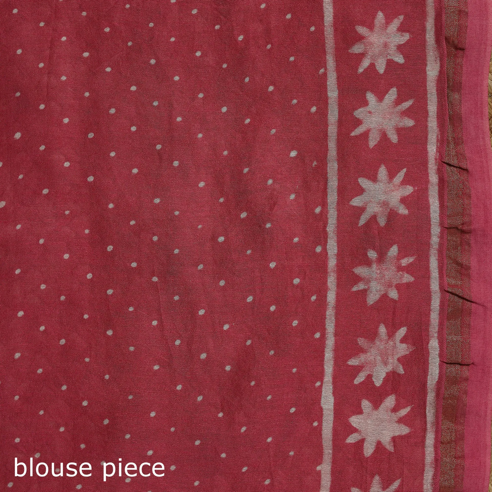 Pink - Hand Block Print Natural Dyed Chanderi Silk Akola Saree 18 sold by Itokri product image thumbnail 5