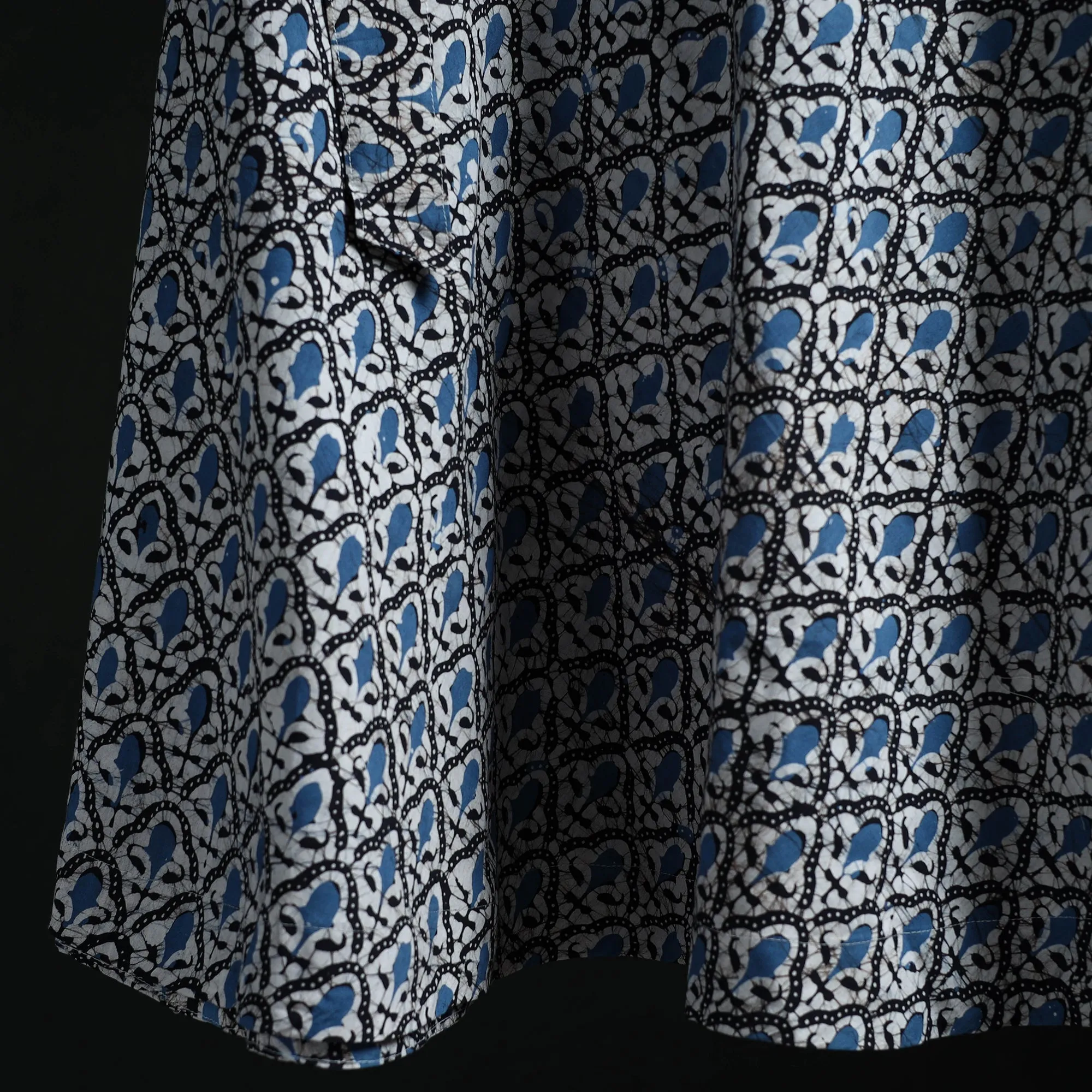Blue - Hand Block Batik Print Cotton Wrap Around Skirt 39 sold by Itokri product image thumbnail 4
