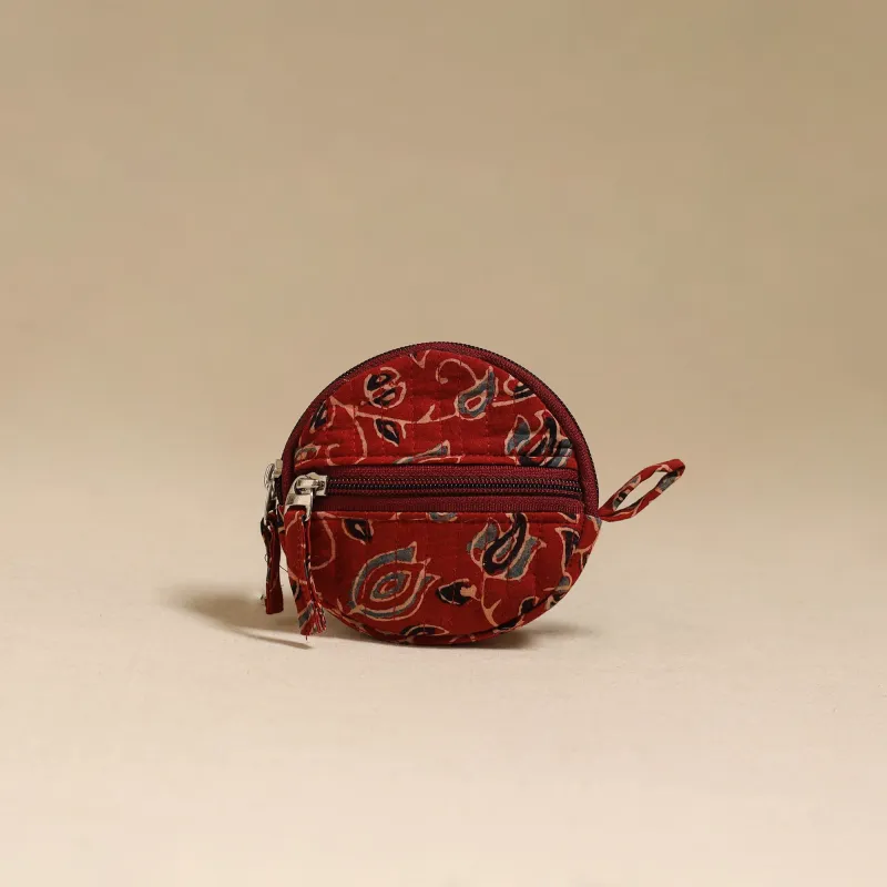 Handcrafted Quilted Ajrakh Block Printed Fabric Coin Pouch by Chhoti Si Asha 92 made by Itokri