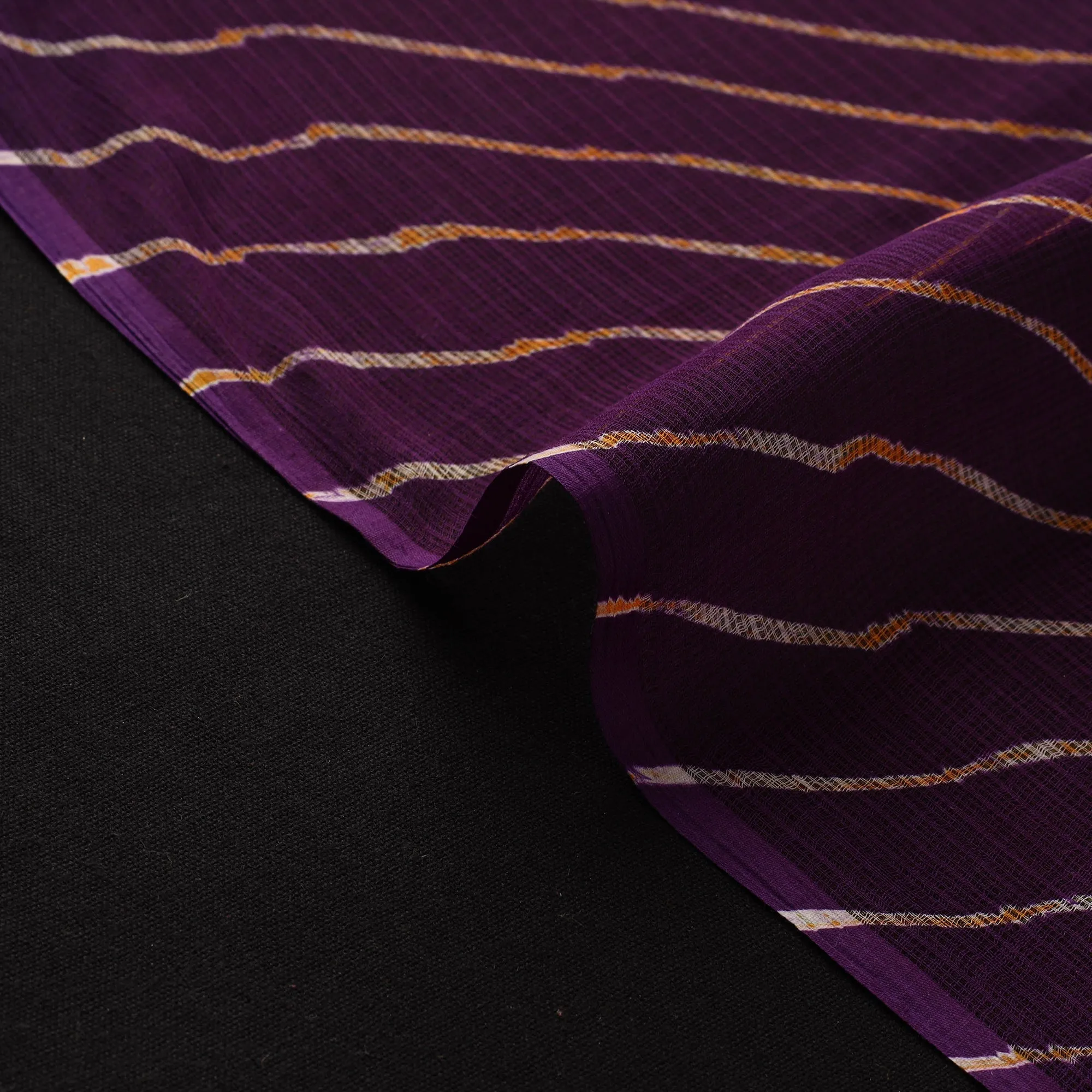Purple - Leheriya Tie-Dye Kota Doria Cotton Fabric 25 sold by Itokri product image thumbnail 4