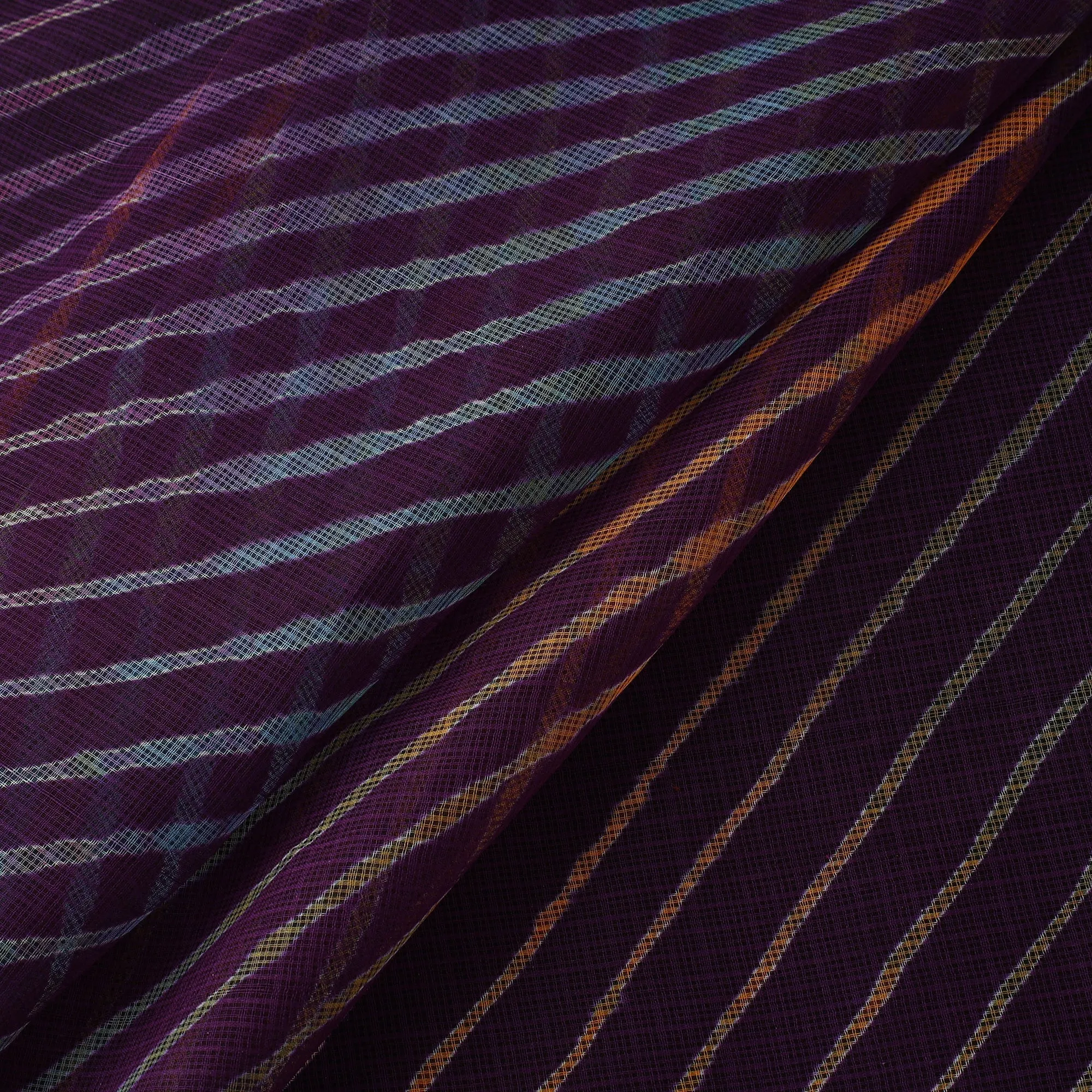 Purple - Leheriya Tie-Dye Kota Doria Cotton Fabric 25 sold by Itokri product image thumbnail 2