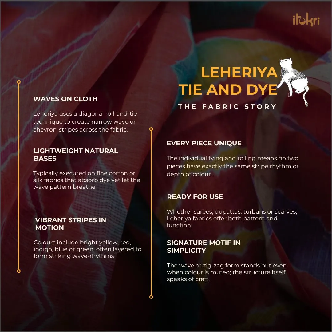 Pink - Leheriya Tie-Dye Kota Doria Cotton Fabric 22 sold by Itokri product image thumbnail 5