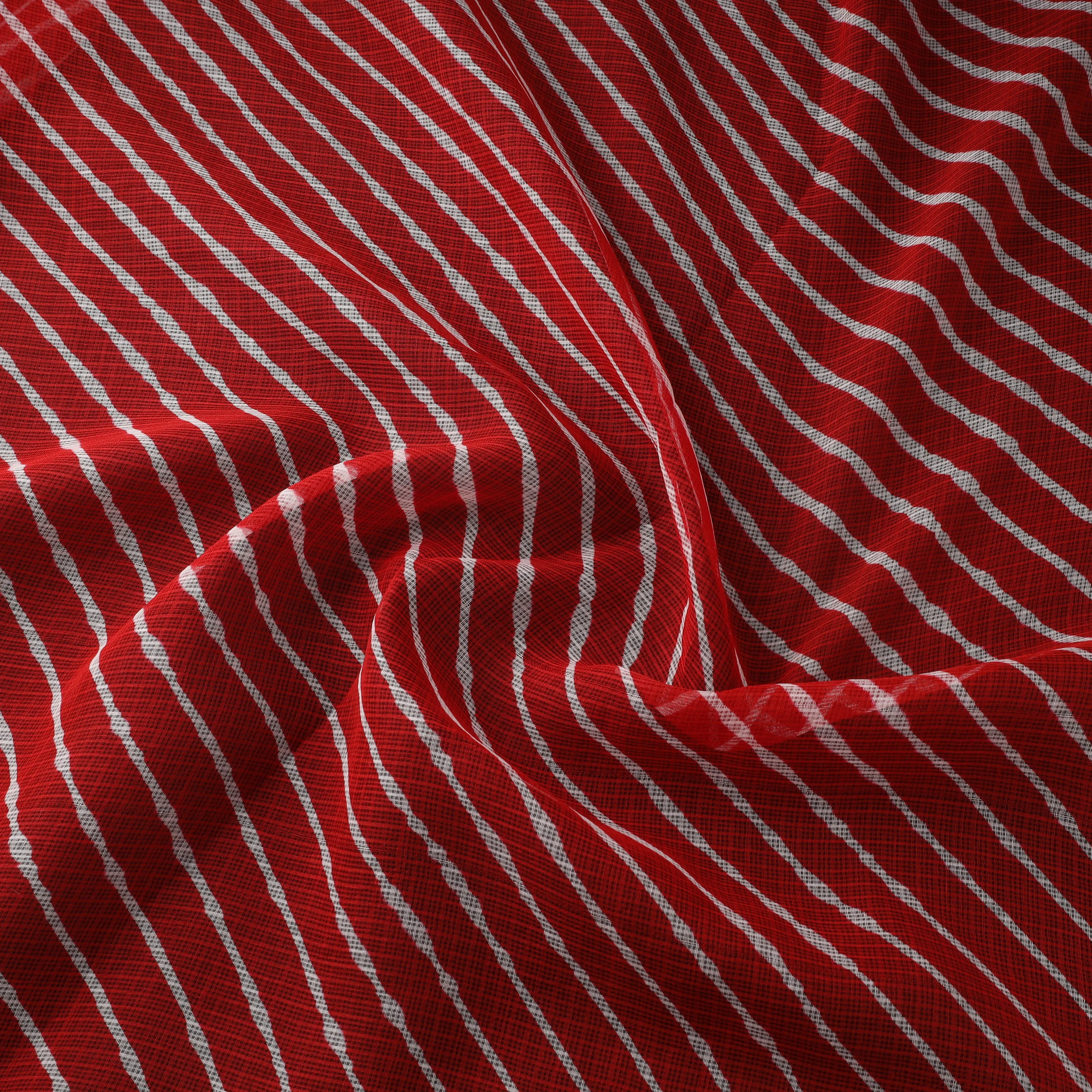 Red - Leheriya Tie-Dye Kota Doria Cotton Fabric 16 sold by Itokri product image thumbnail 3