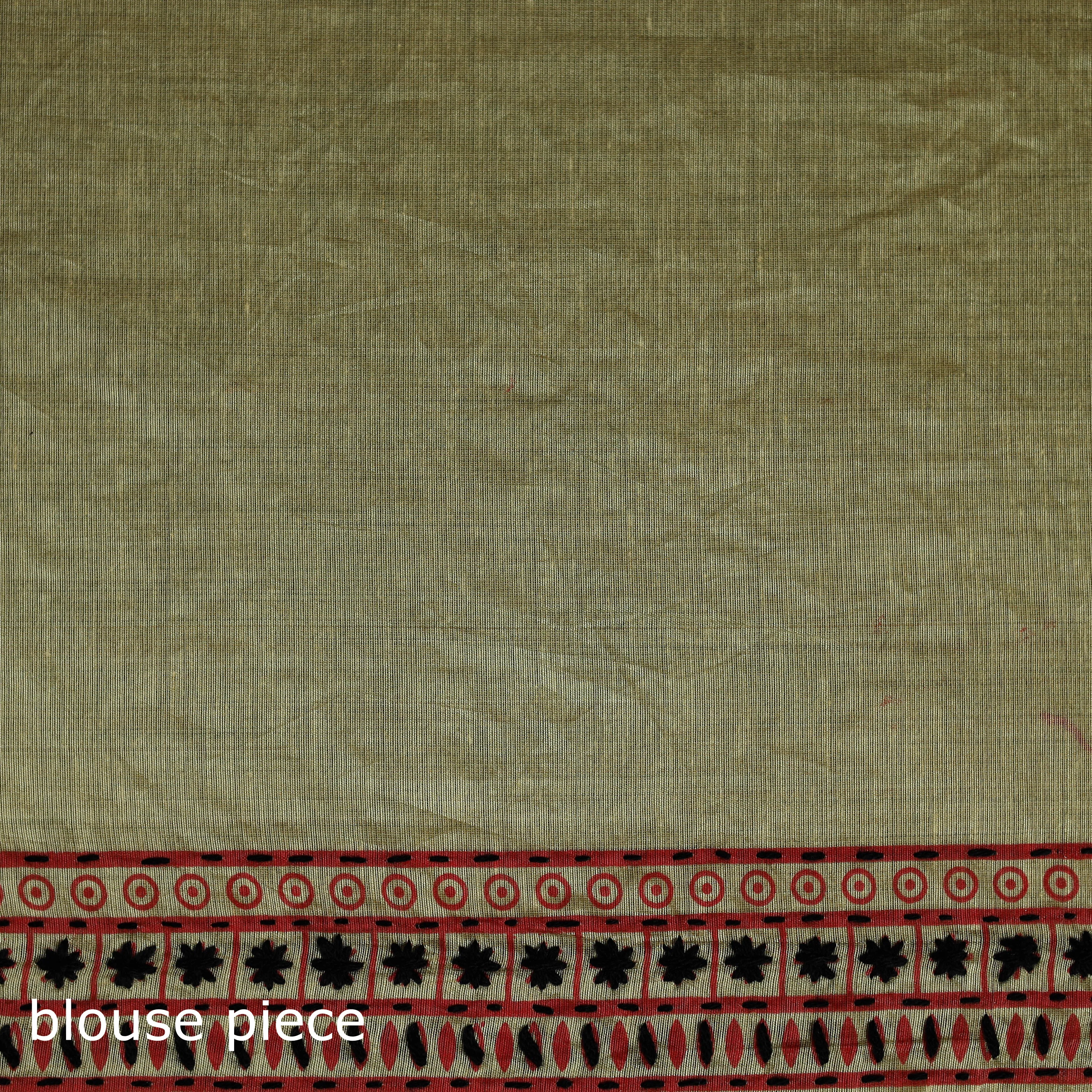Bengal Kantha Hand Embroidery Silk Cotton Chapa Work Saree 41 sold by Itokri product image thumbnail 5