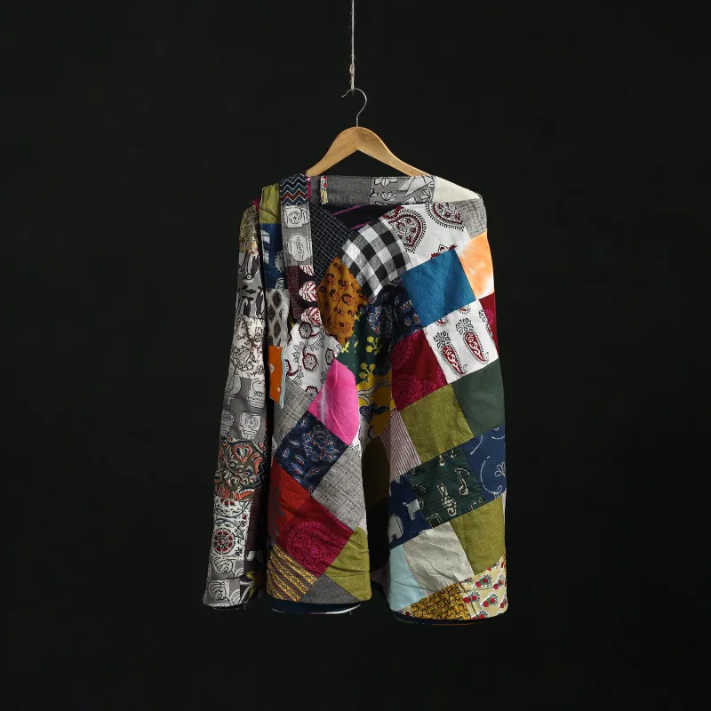 Multicolor - Tukdi Patchwork Cotton Wrap Around Skirt 02 made by Itokri