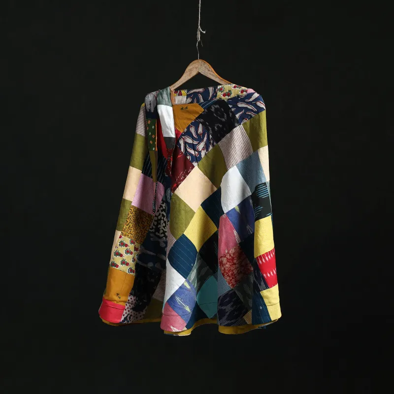 Multicolor - Tukdi Patchwork Cotton Wrap Around Skirt 09 made by Itokri