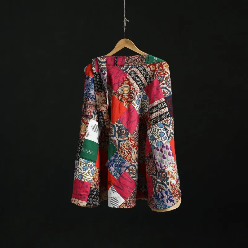 Multicolor - Tukdi Patchwork Cotton Wrap Around Skirt 06 made by Itokri
