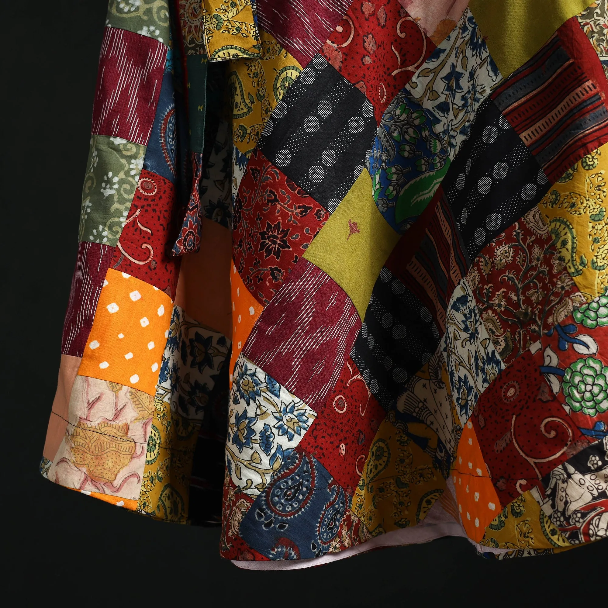 Multicolor - Tukdi Patchwork Cotton Wrap Around Skirt 12 sold by Itokri product image thumbnail 4