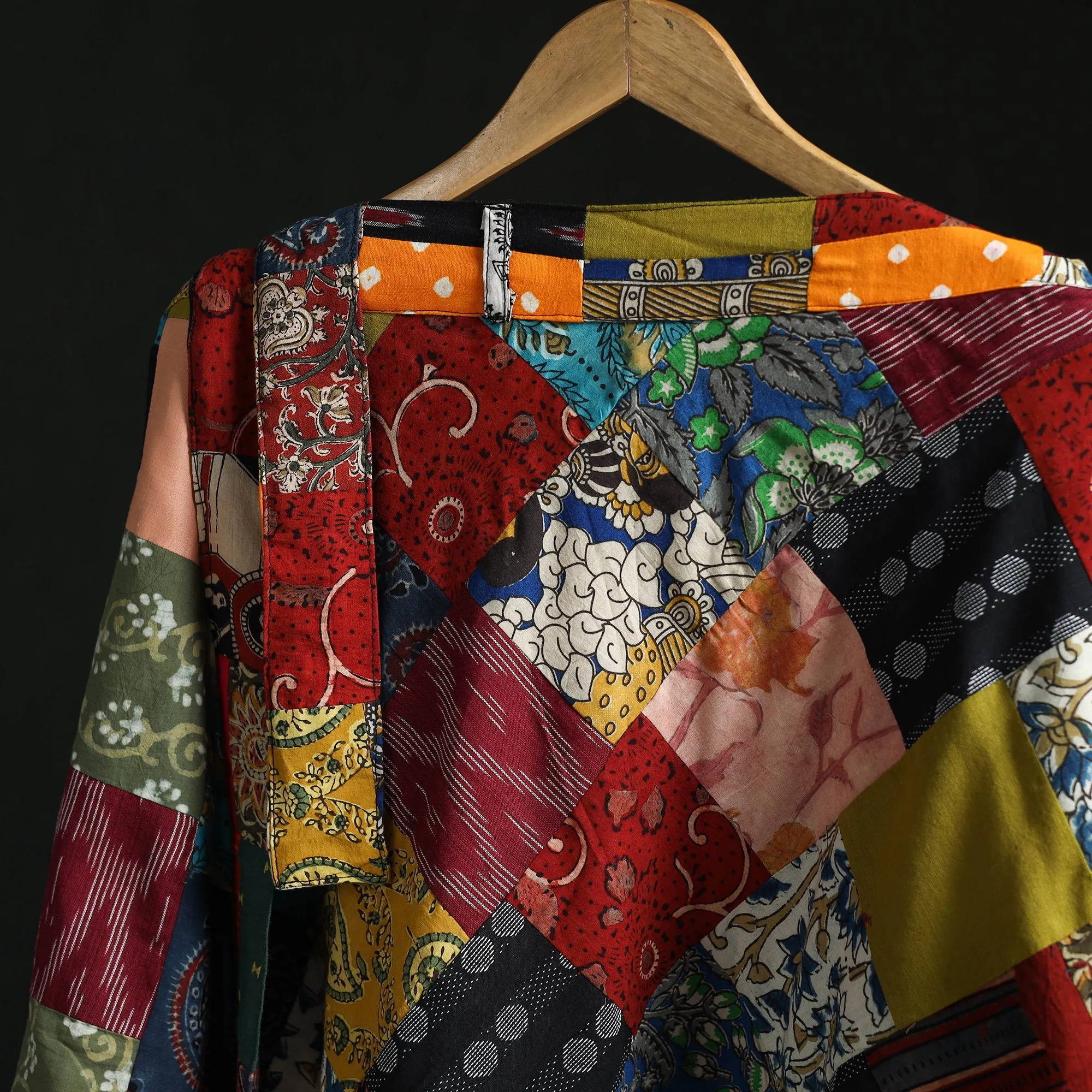 Multicolor - Tukdi Patchwork Cotton Wrap Around Skirt 12 sold by Itokri product image thumbnail 3