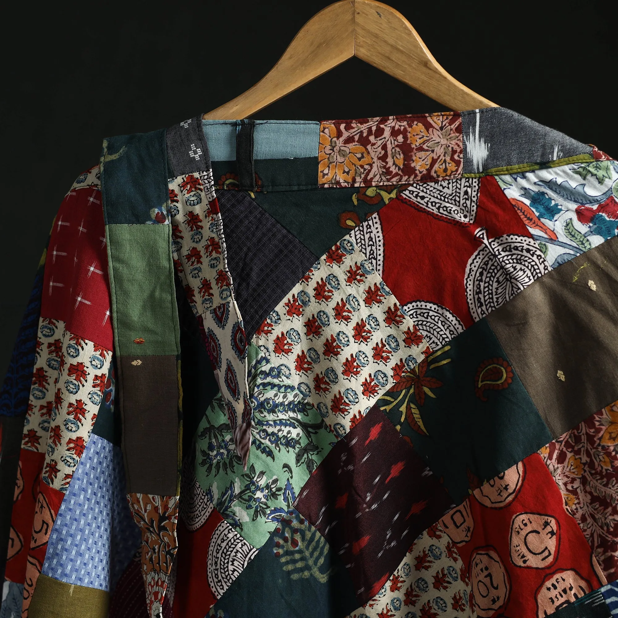 Multicolor - Tukdi Patchwork Cotton Wrap Around Skirt 10 sold by Itokri product image thumbnail 3