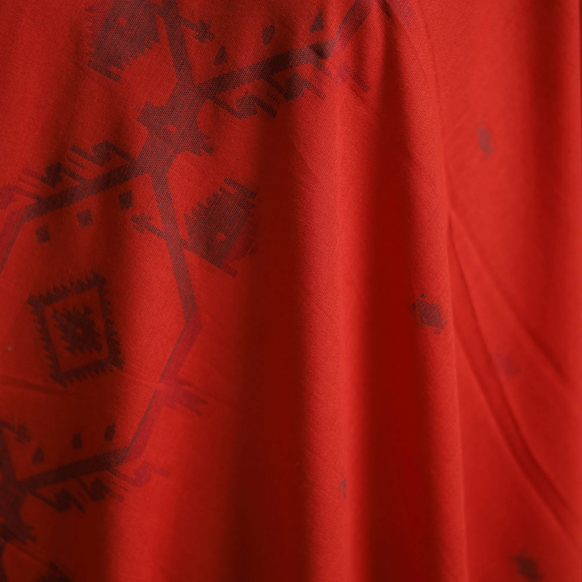 Red - Thread Buti Cotton Fabric with Border 09 sold by Itokri product image thumbnail 3