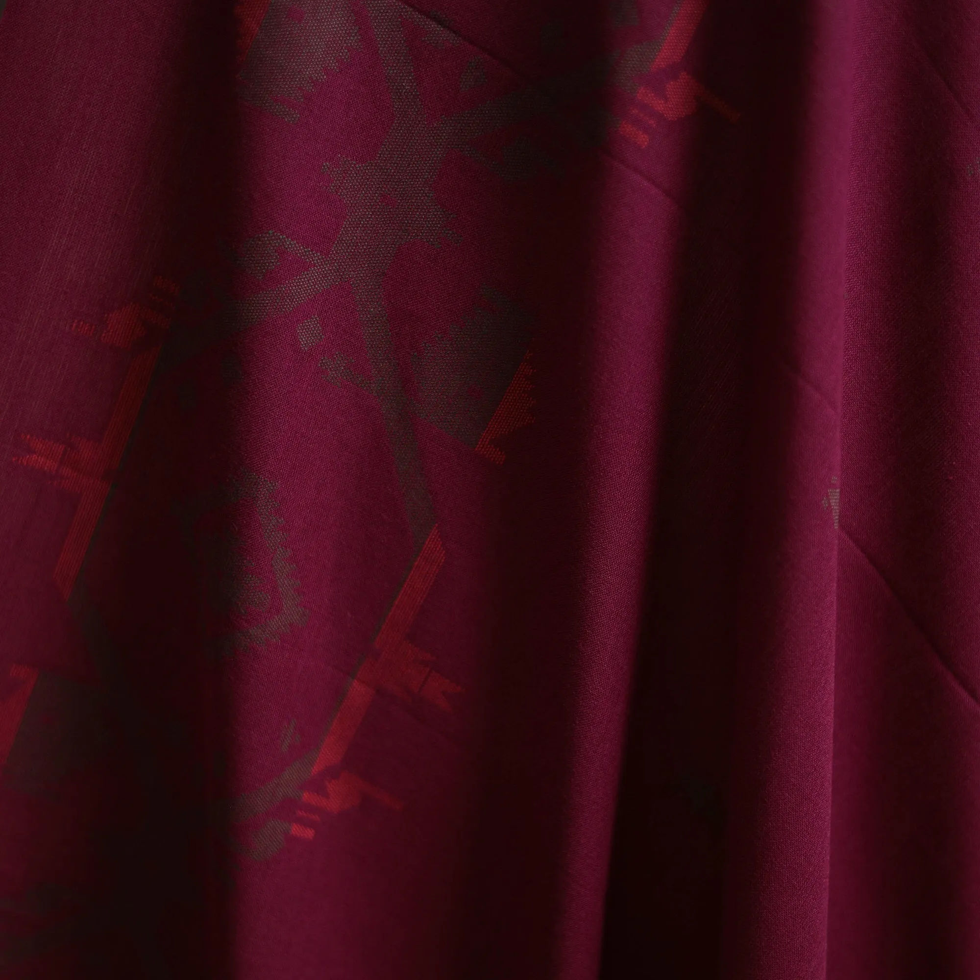 Purple - Thread Buti Cotton Fabric with Border 08 sold by Itokri product image thumbnail 3