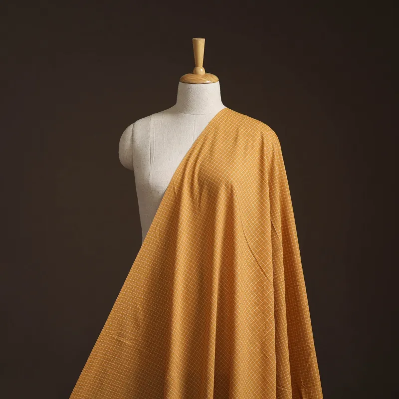 Yellow - Prewashed Cotton Jacquard Fabric 20 made by Itokri