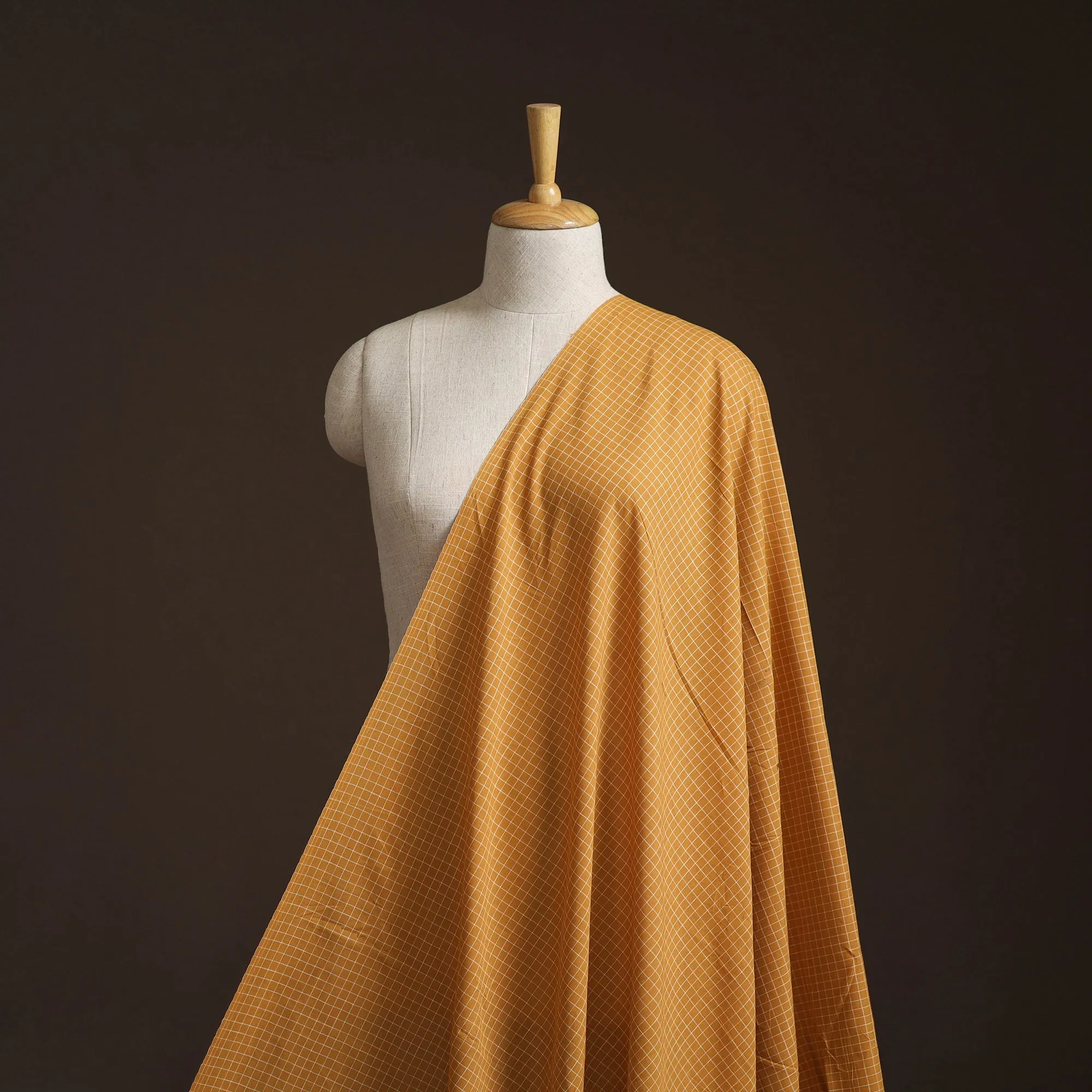 Yellow - Prewashed Cotton Jacquard Fabric 20 sold by Itokri