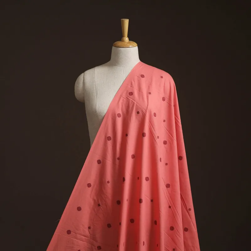 Pink - Prewashed Cotton Jacquard Fabric 40 made by Itokri