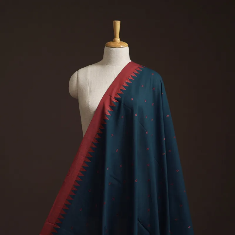 Blue - Prewashed Cotton Jacquard Fabric 39 made by Itokri