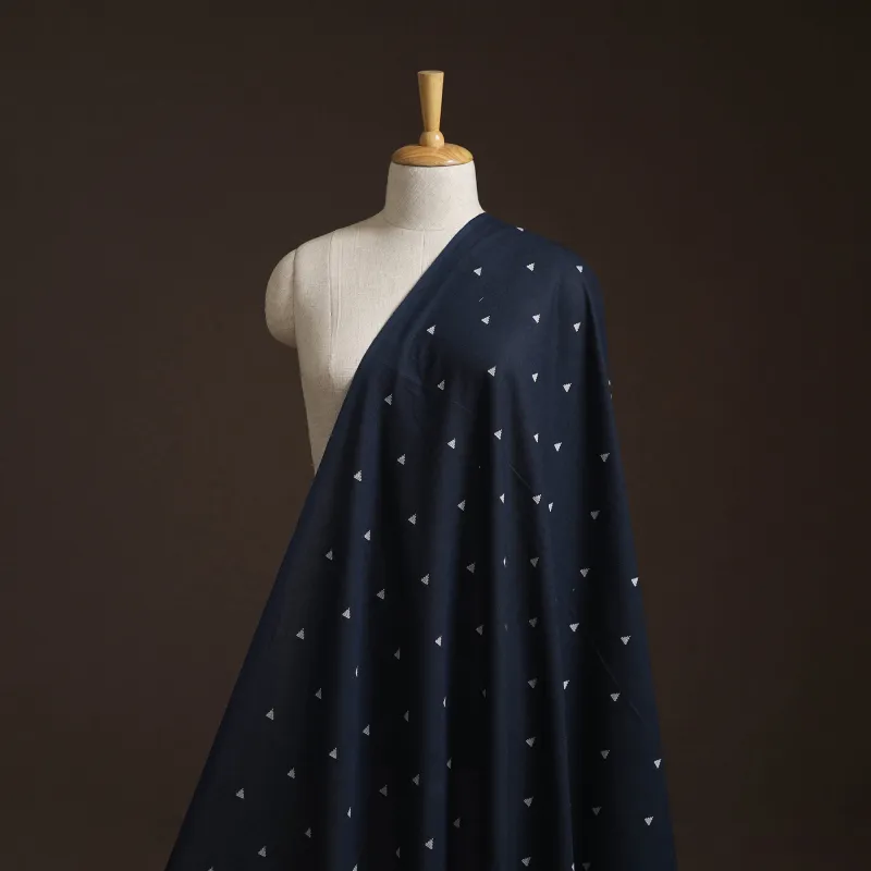 Blue - Prewashed Cotton Jacquard Fabric 30 made by Itokri